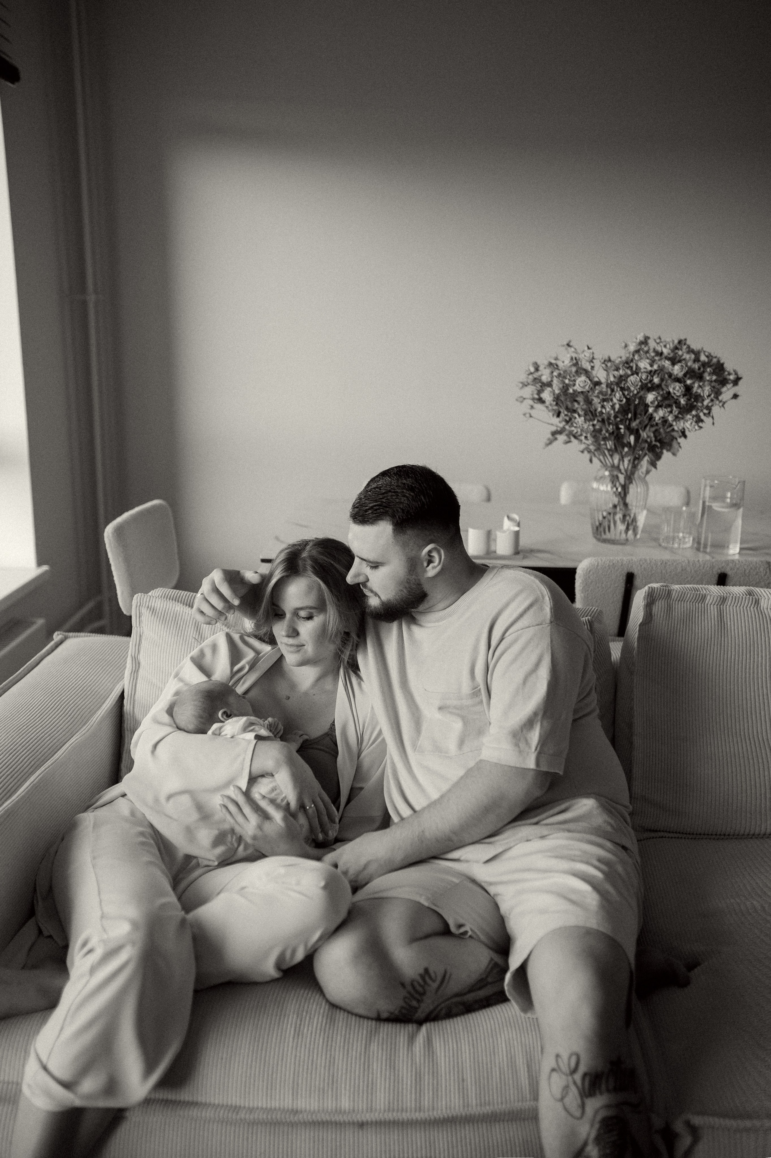 Ньюборн фотосессия в стиле лайфстайл Москва. Семейная фотосессия Бутово Москва фотограф Алина Морщагина