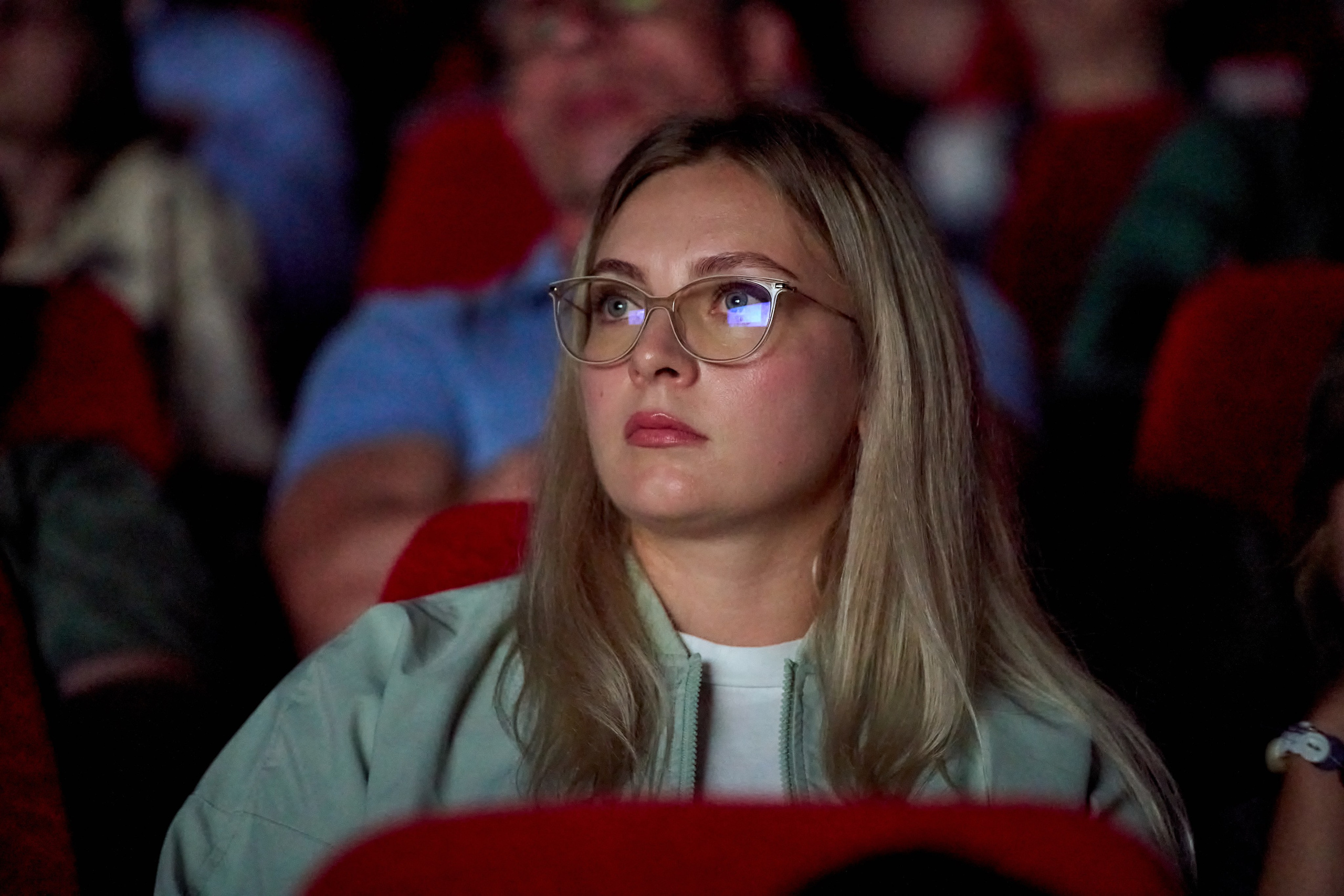 Spectators at the screening of the film “One Hundred Years Ahead”