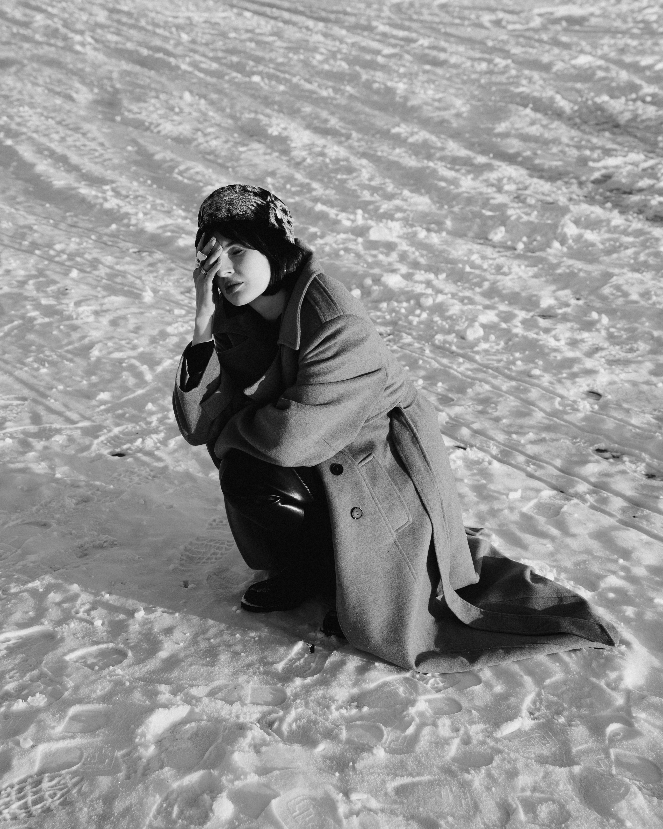 Фотосъёмка с цветком на льду на Ростовском море