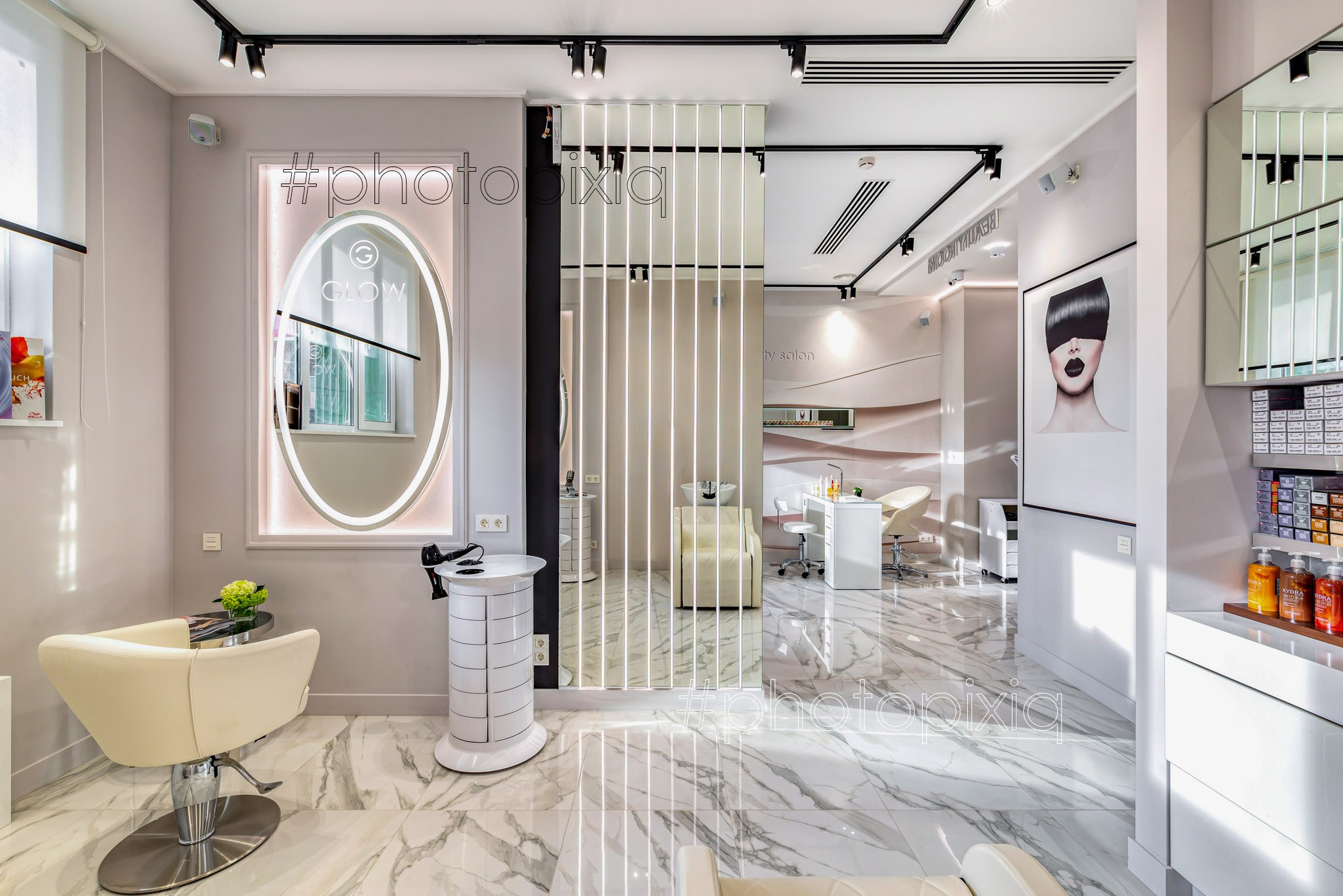 Интерьерная съёмка салона красоты GLOW. Интерьерная съёмка и виртуальные туры — Интерьерный фотограф Кузнецов Сергей (photopixiq)