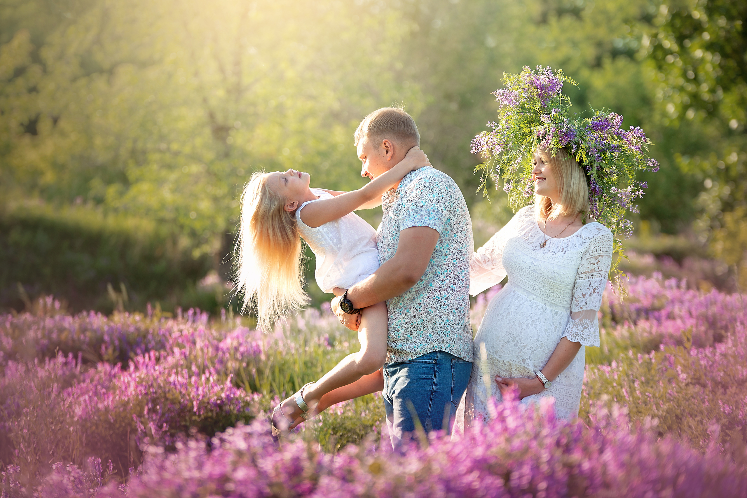 фотосессия в цветах для семьи Ульяновск