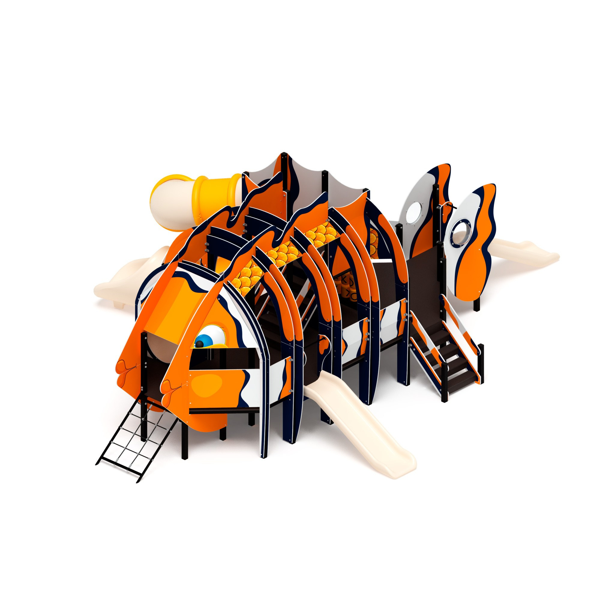 Тридевятое царство горка 900, труба винтовая 2000 ДИК 2.27.04                                                                                                       Габариты (ШхДхВ): 10400х7830х3690                                                                                                                                                                    Зона безопасности, мм: 13900х11840                                                                                                                                                                     Скат горки: H=900 (прямой скат) / H=2000 (тоннельный винтовой скат)                                                                                    Возрастные ограничения от 5 до 12 лет