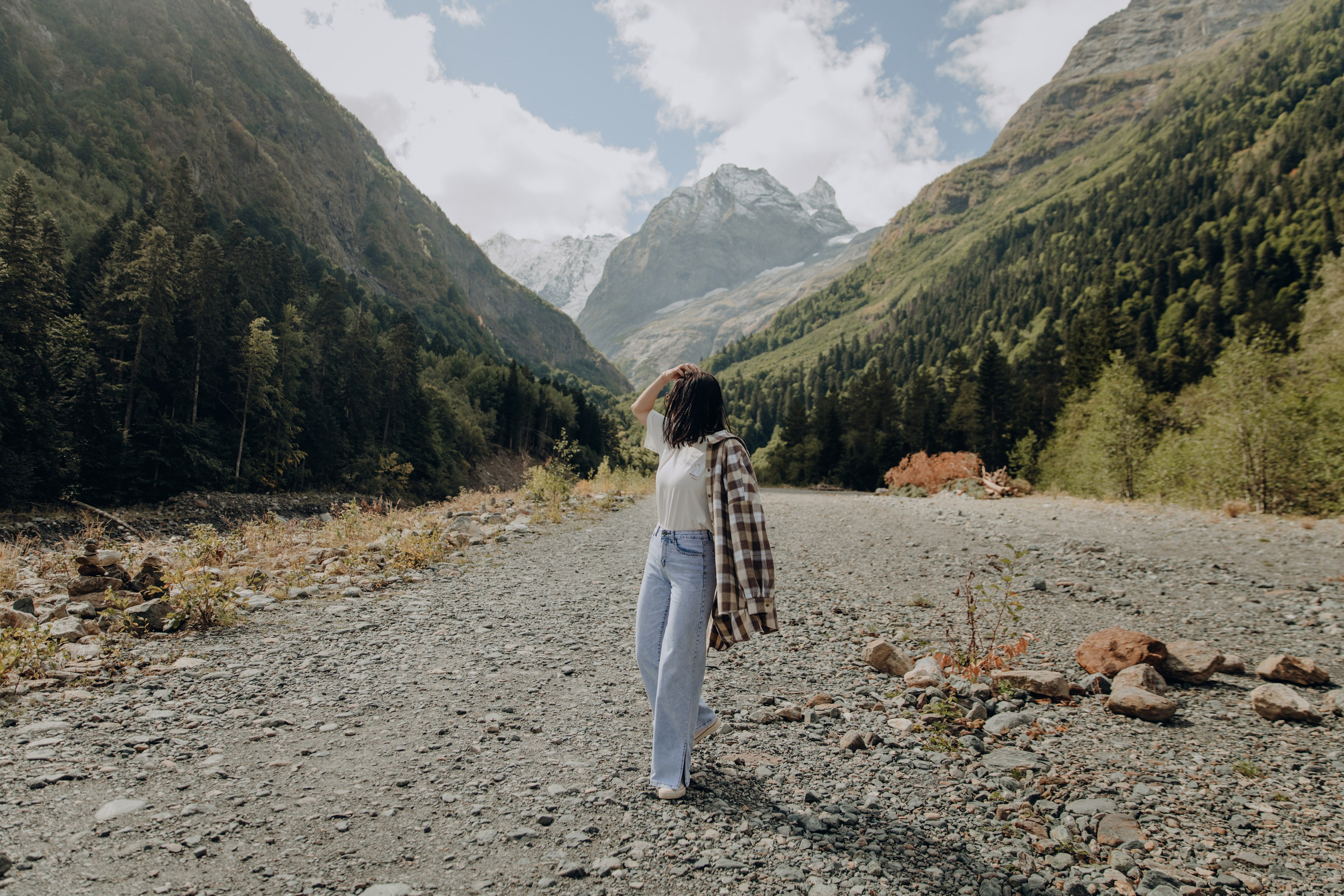 Юля с семьей, Домбай. Портфолио