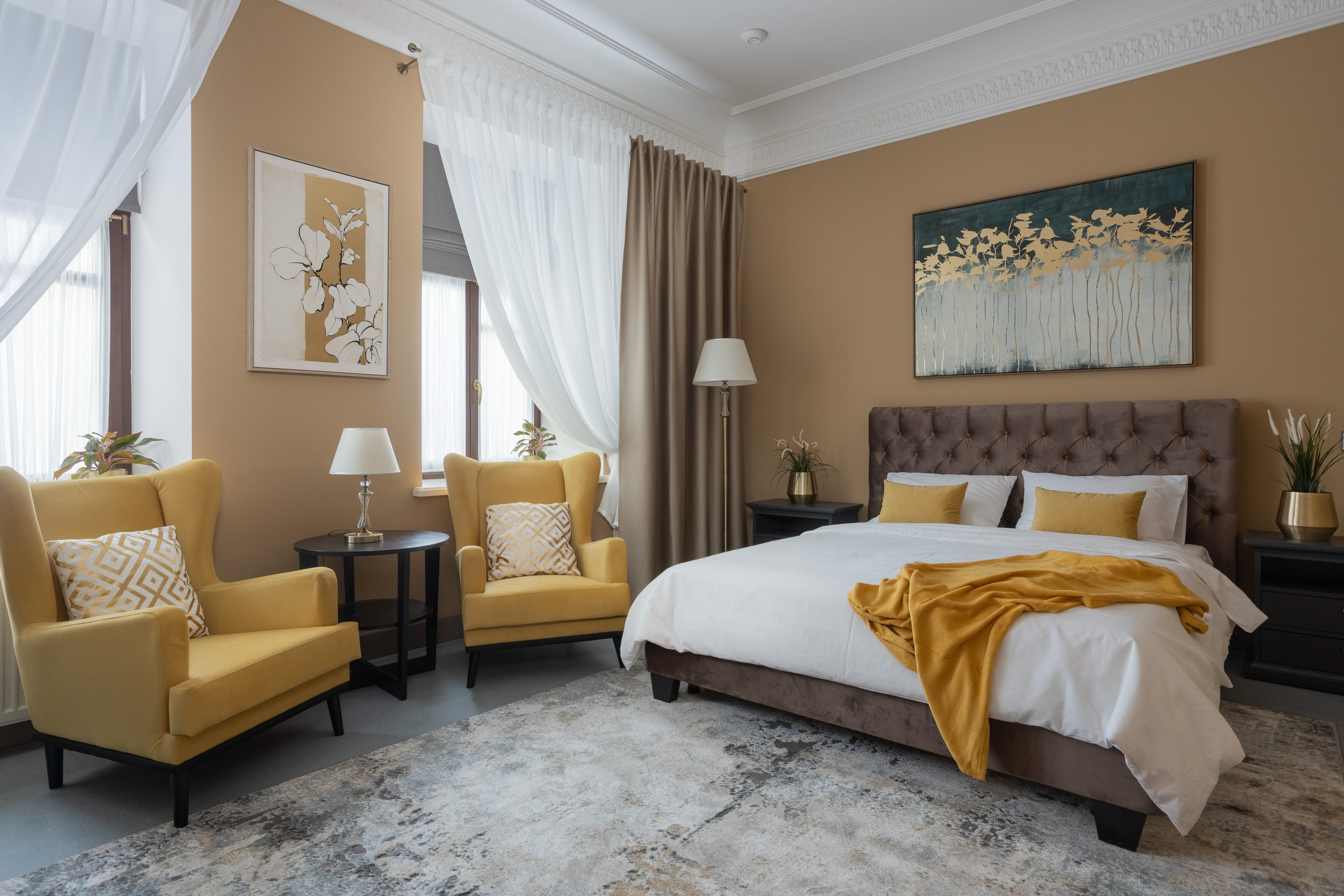 Classic design bedroom interior - photographer Andrey Dunin