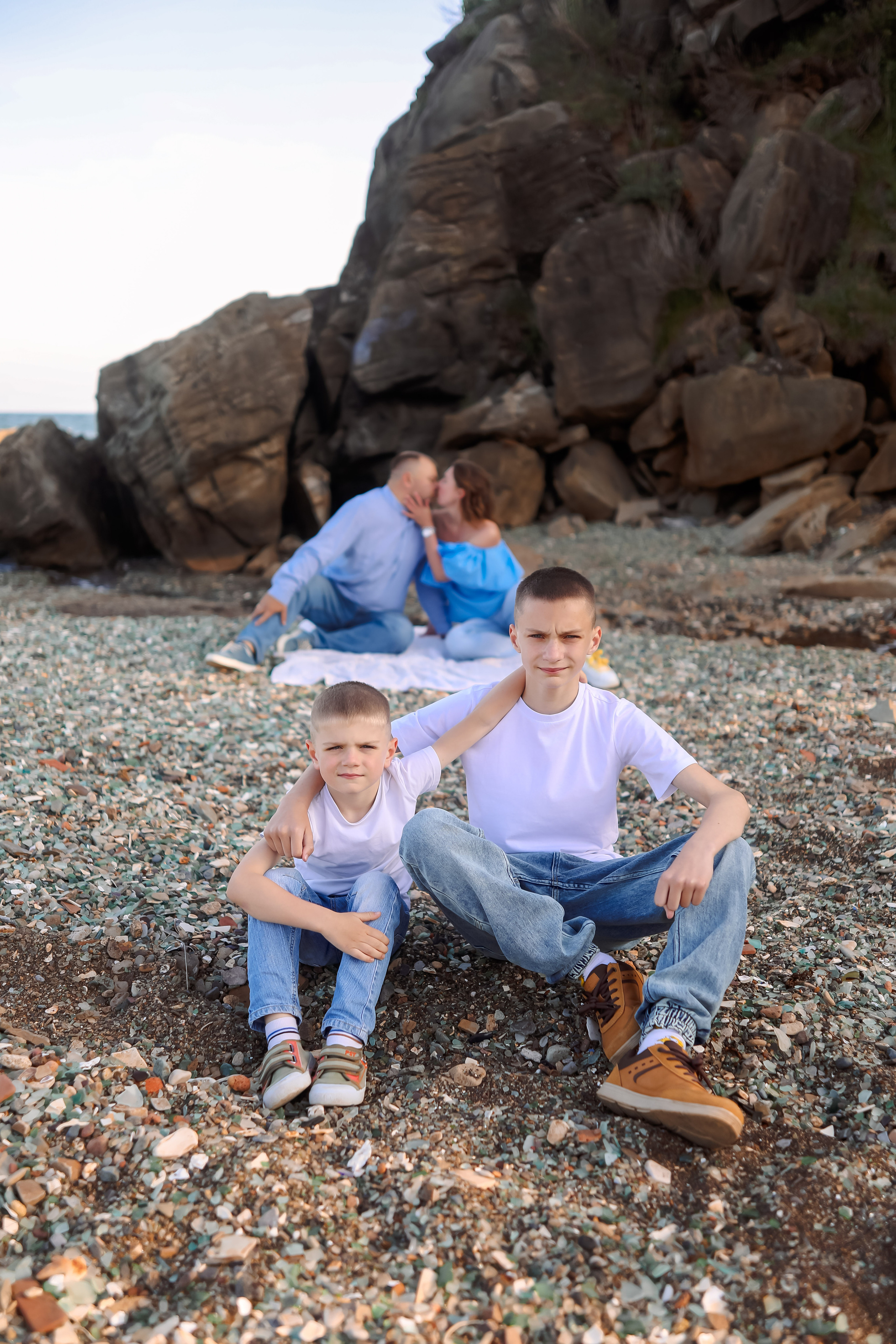 Таня и Лёша с сыновьями. Семейный и свадебный фотограф во Владивостоке Аня Смецкая