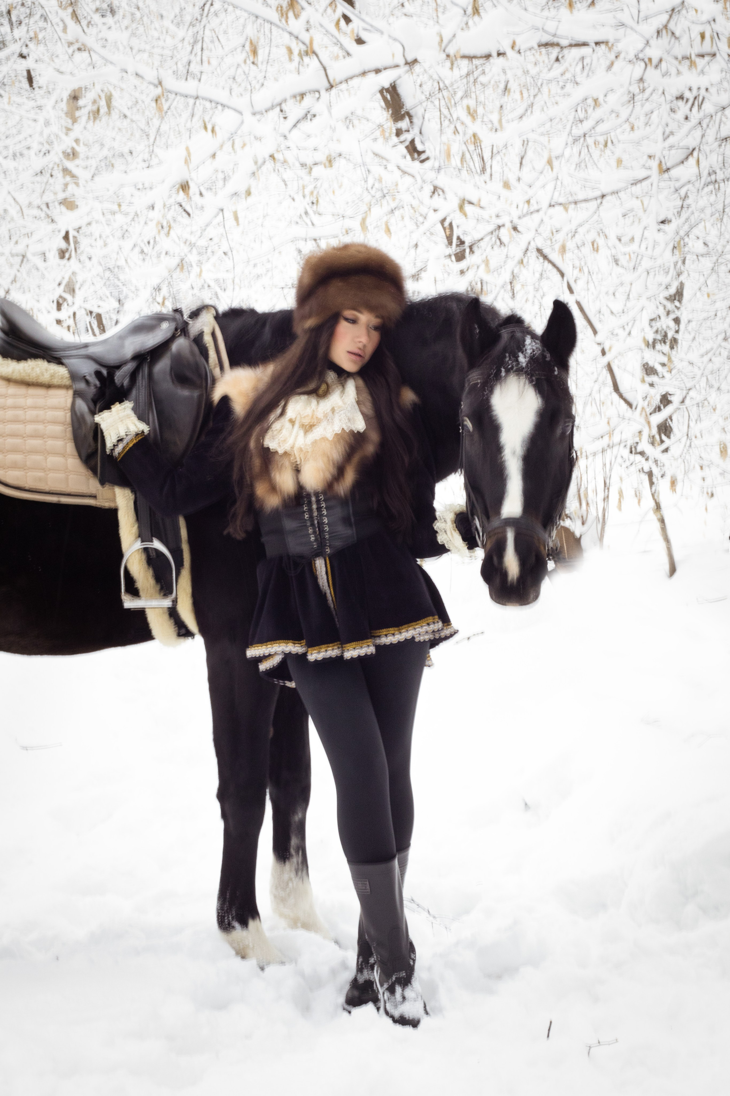 Новогодняя фотосессия с лошадью в Новосибирске. Анастасия Головерова фотограф в Новосибирске