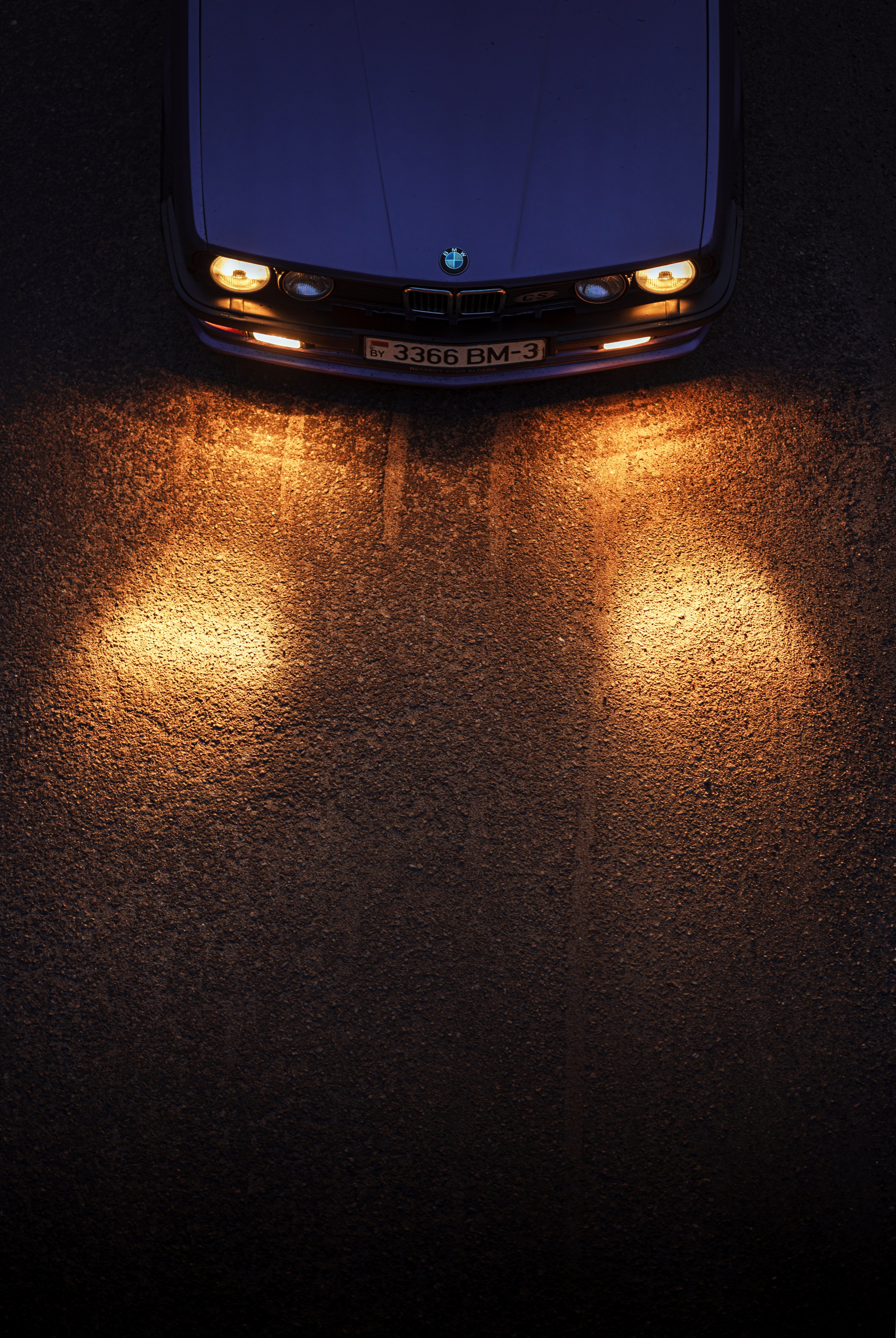 Старая BMW фотографируется за городом. Жуков Илья  свадебный фотограф в Москве