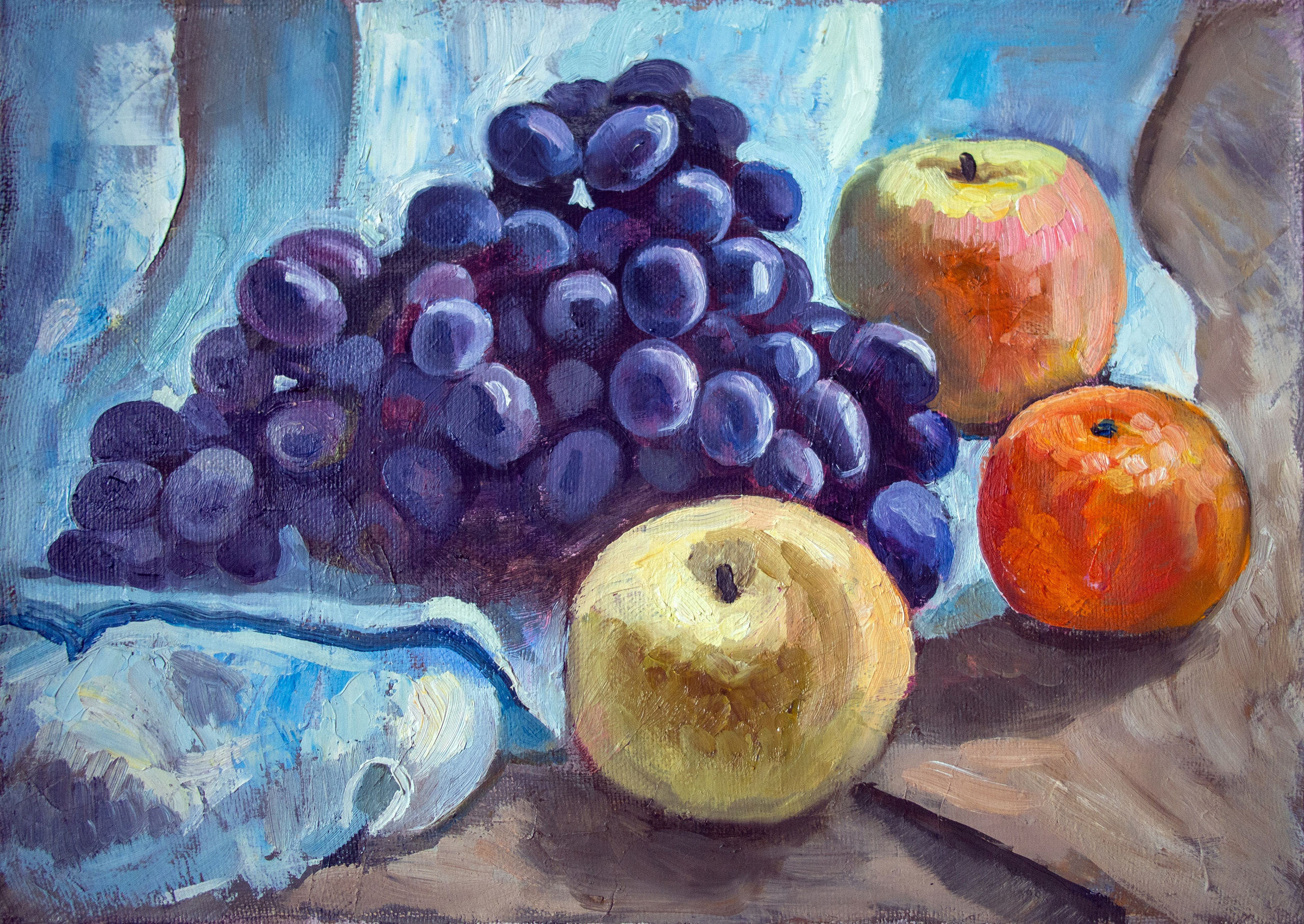 виноград и яблоки