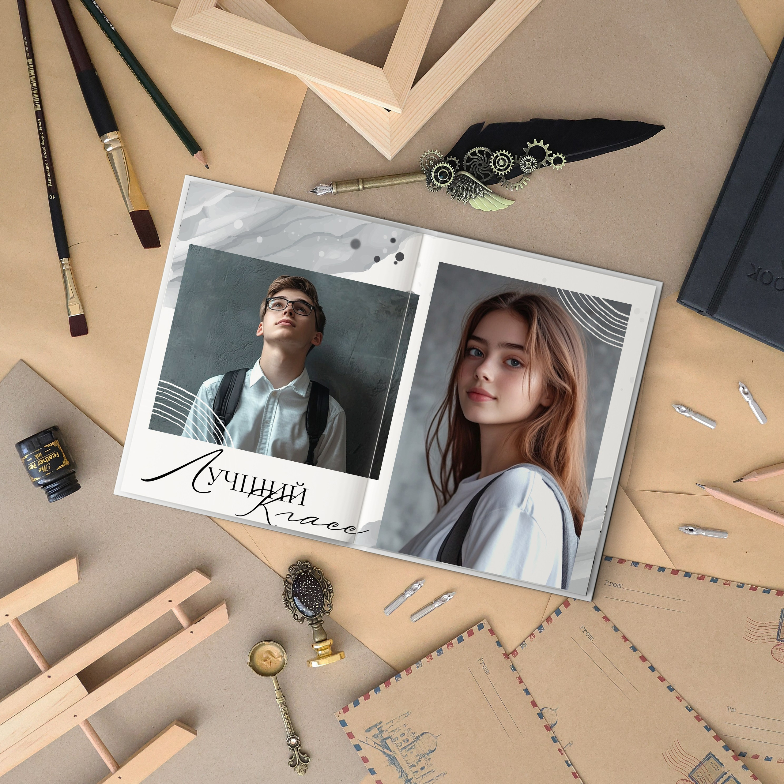 Дизайн для старших 9-11 классов «GREY» серый. Medlori fotobook Выпускные альбомы в Липецке Лариса Медведева