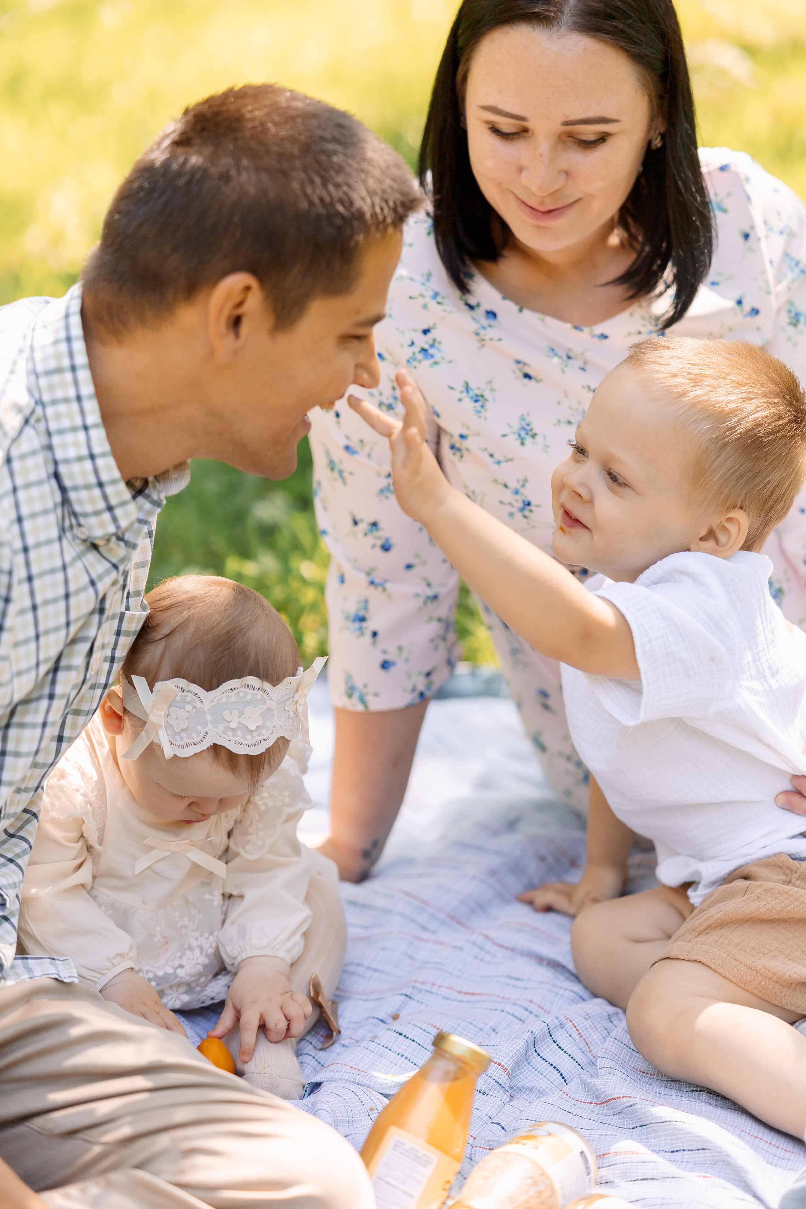 семьей на пикнике