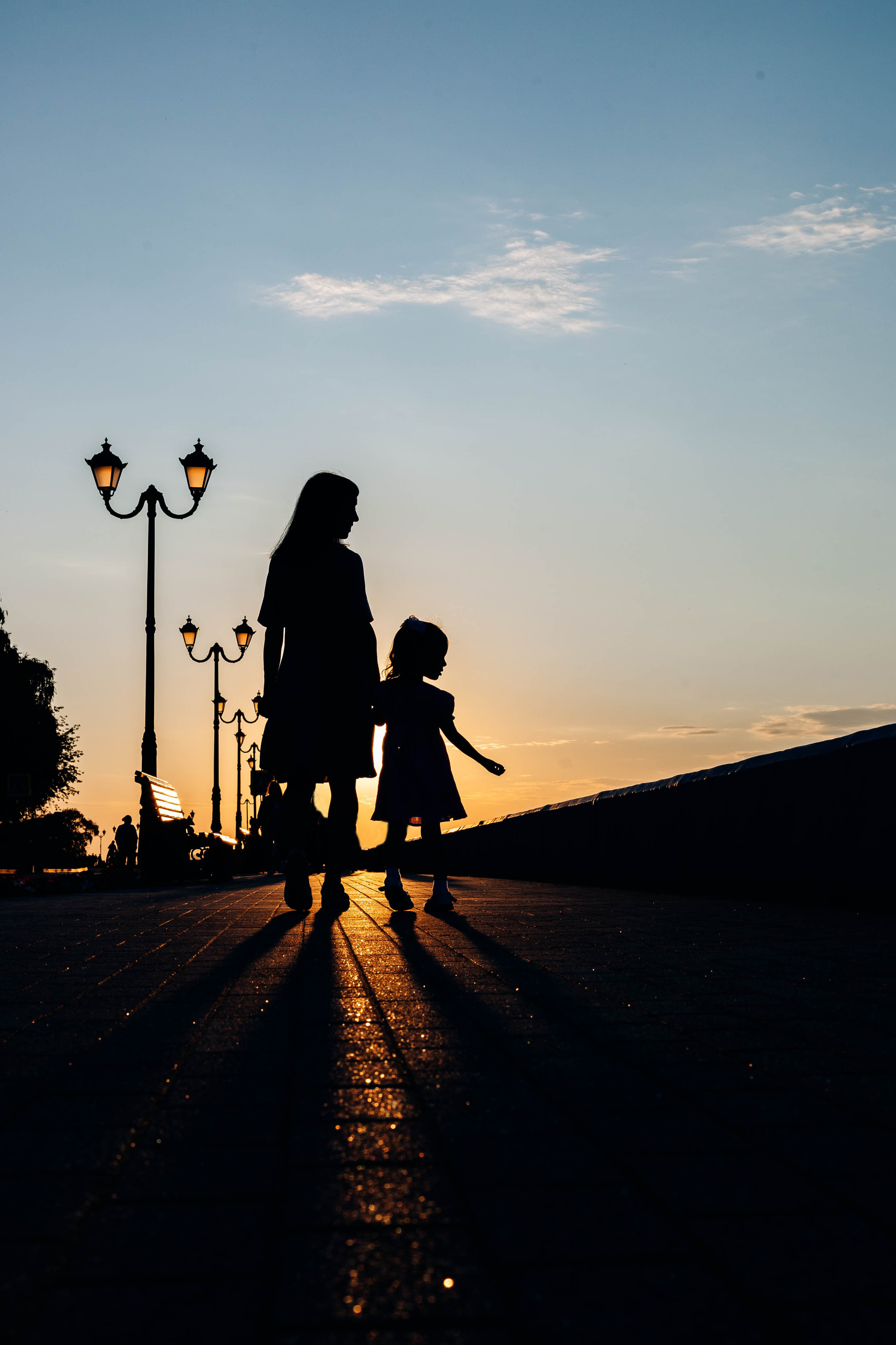 силуэты на закате