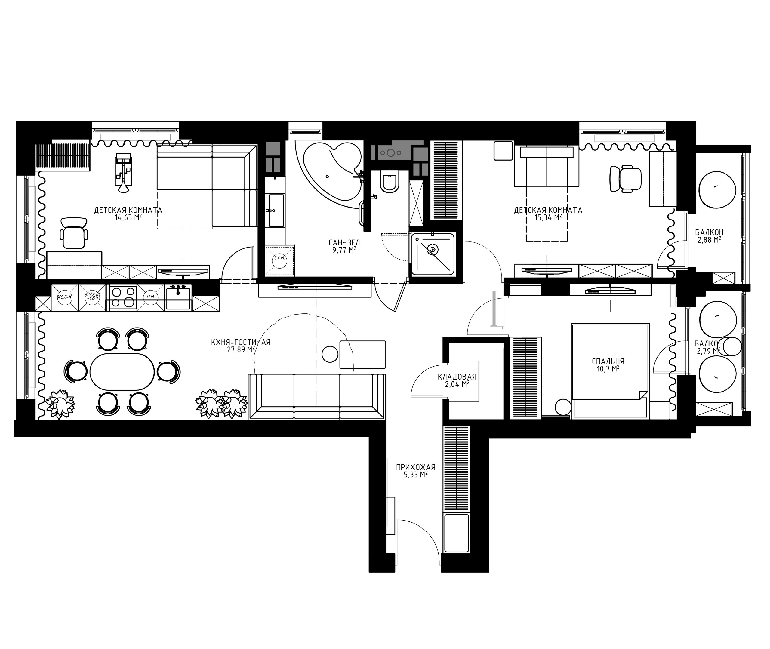 ЖК Минск Мир, дом Рио-де-Жанейро S90. Дизайн интерьера TATA VOLK