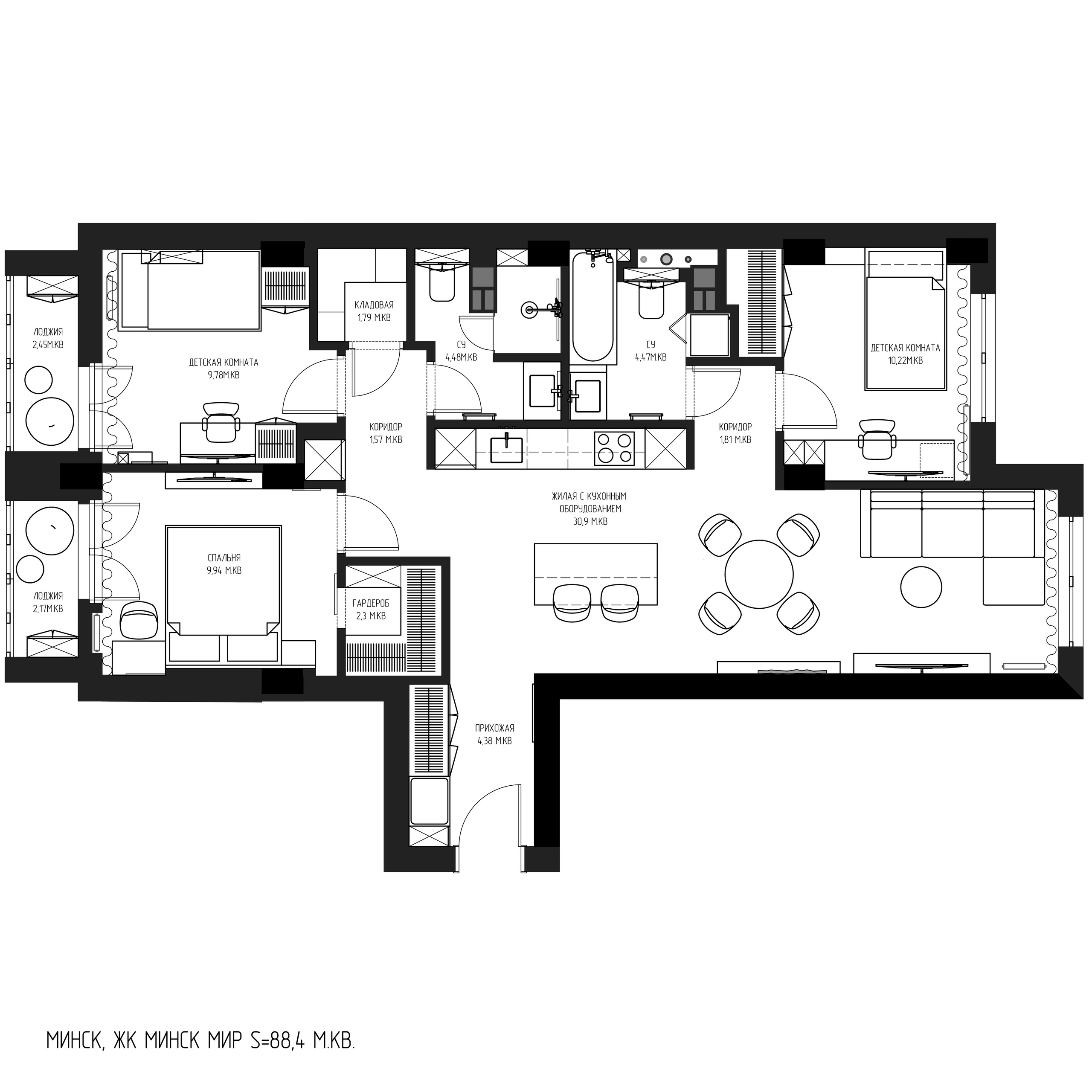 ЖК Минск Мир S90. Дизайн интерьера TATA VOLK