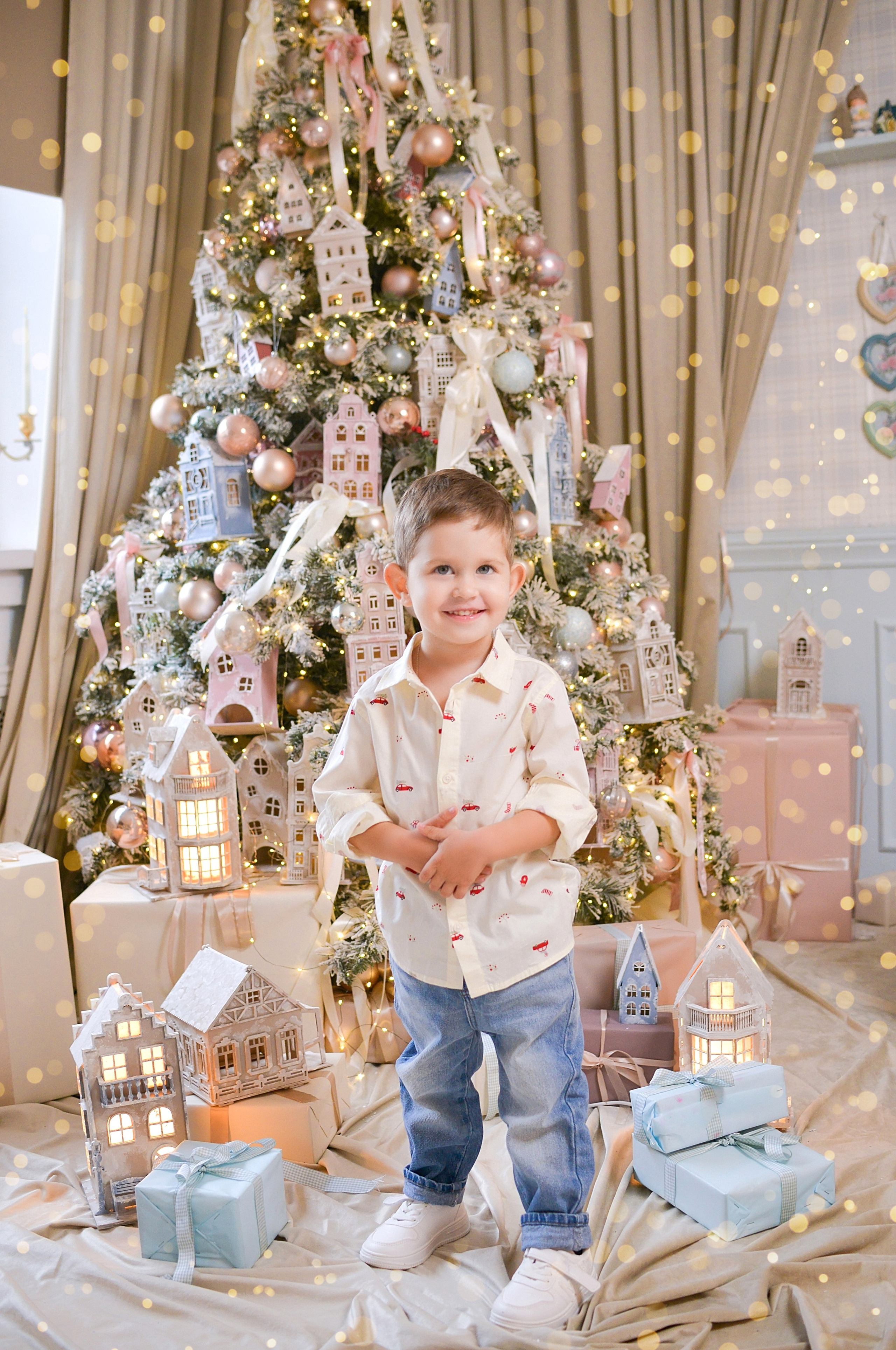 Новогодняя семейная фотосессия в Краснодаре 2023-2024. Фотограф новорожденных Краснодар Малышенко Надежда