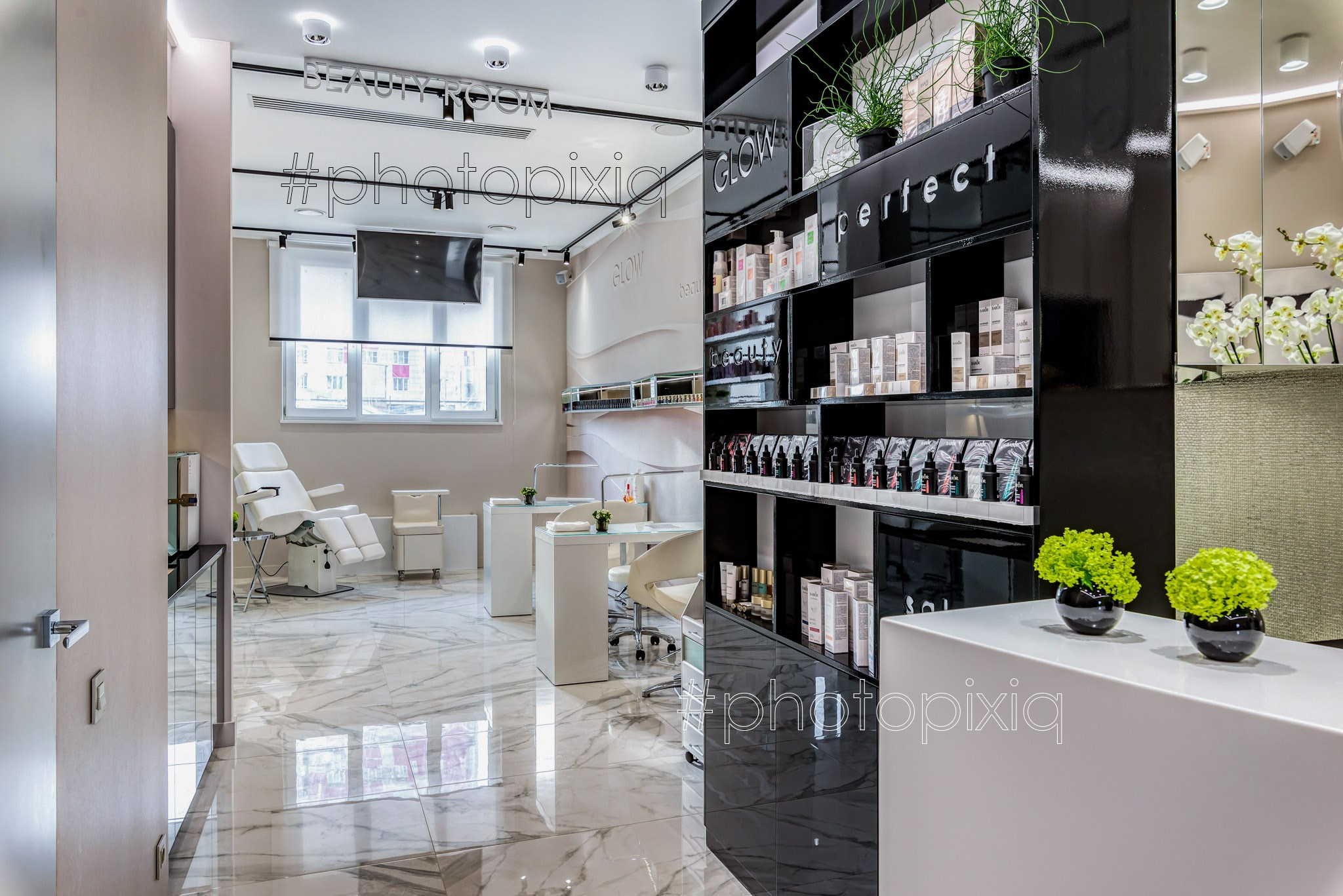 Интерьерная съёмка салона красоты GLOW. Интерьерная съёмка и виртуальные туры — Интерьерный фотограф Кузнецов Сергей (photopixiq)