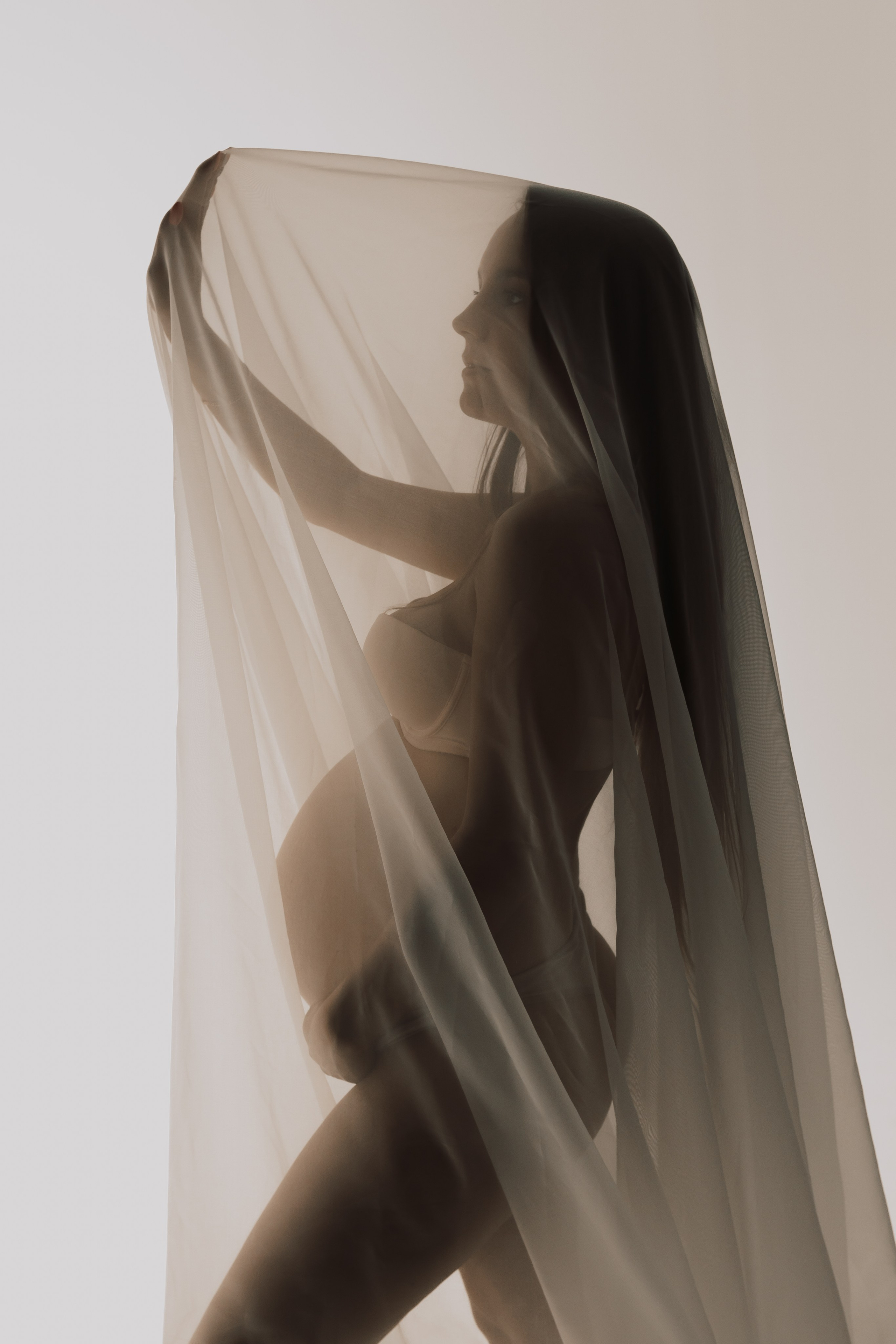 Струящийся фатин. Колесникова Татьяна. Фотограф новорожденных Щёлково, Москва, Королев