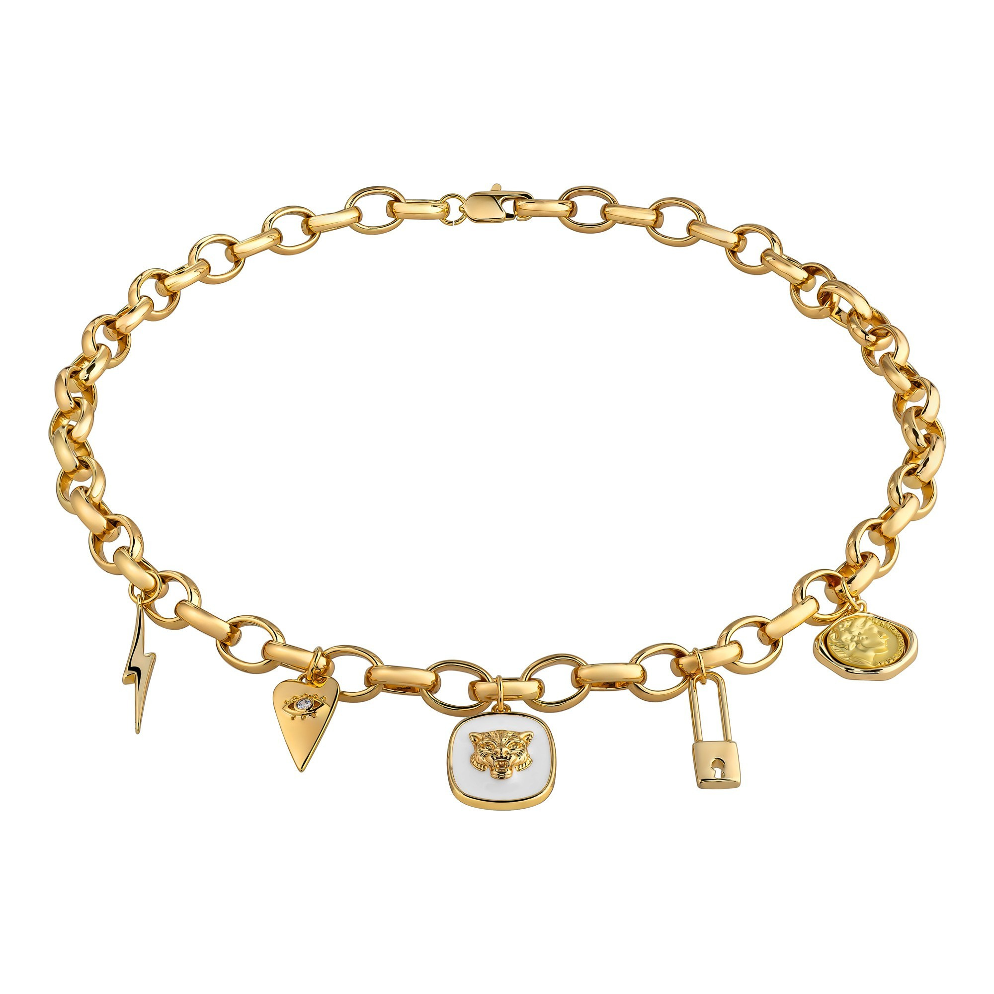 Золотая цепочка с подвесками