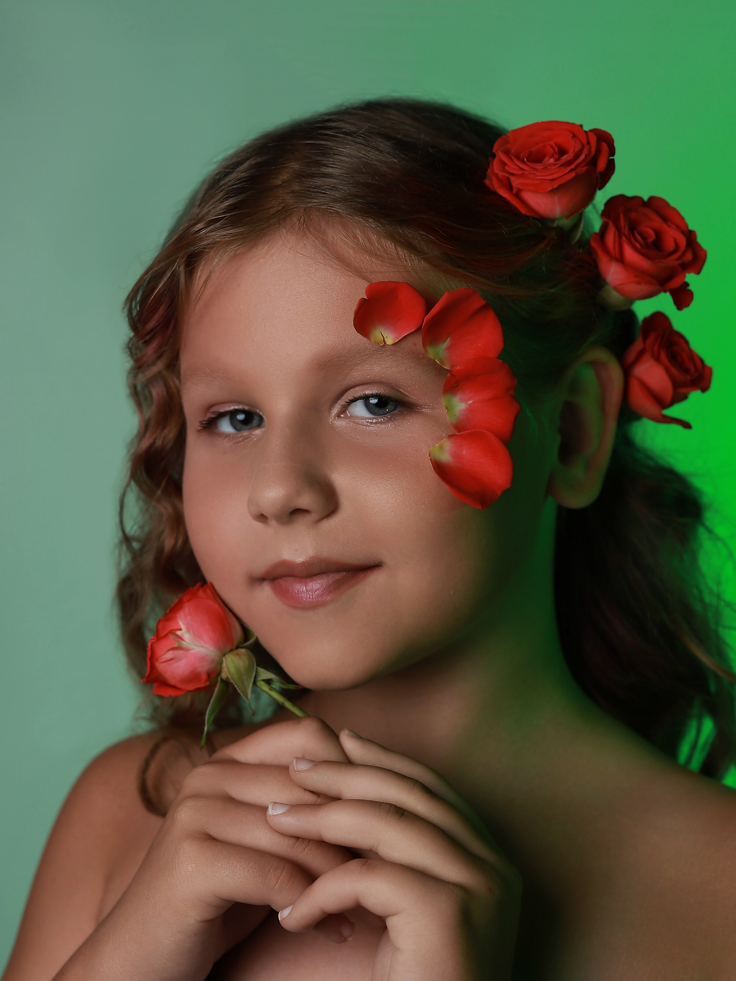 Портреты с цветами. Фотограф Юлия Мальцева