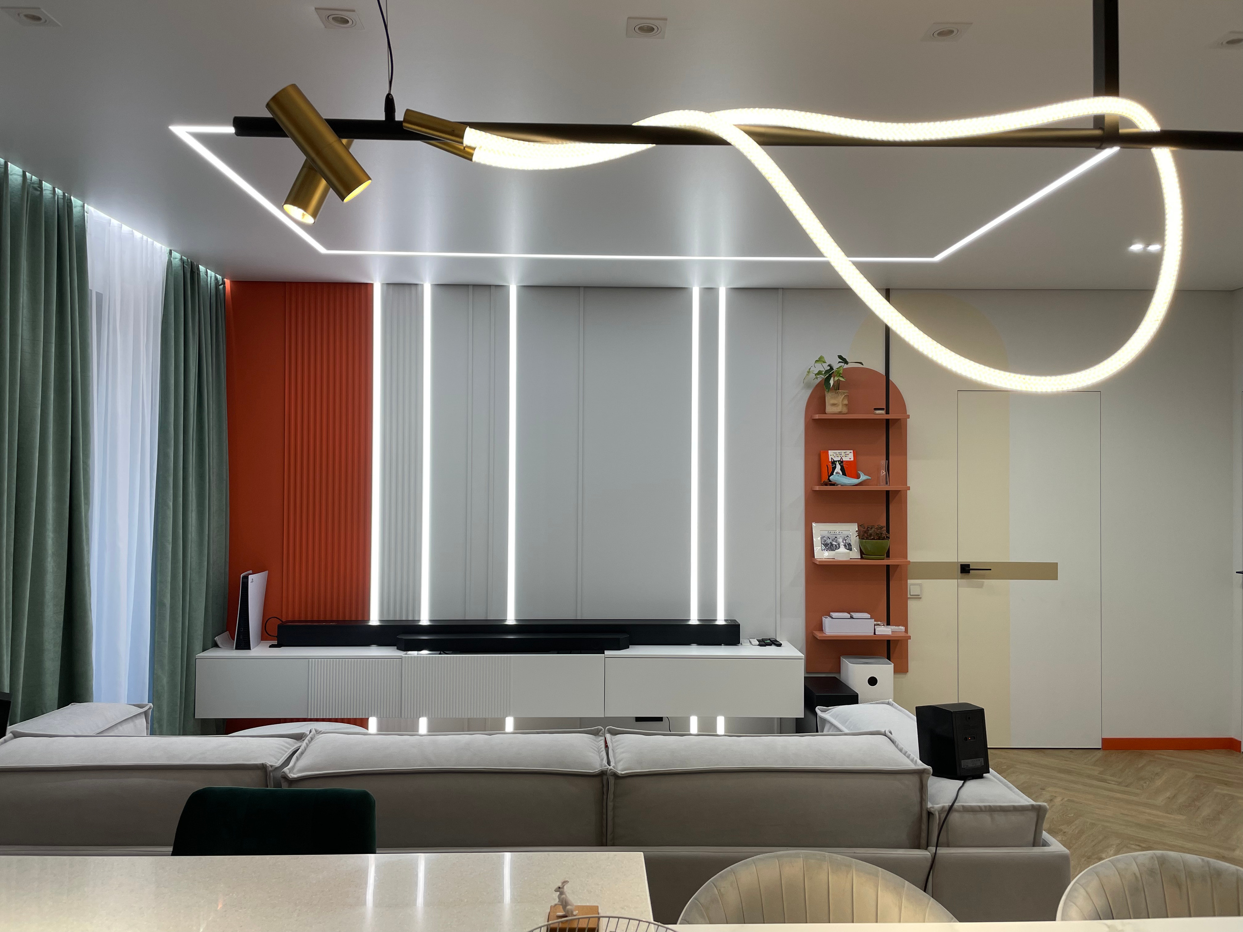 «Цитрусовый микс» 87кв.м, фото. Дизайнер интерьеров Olala interior design