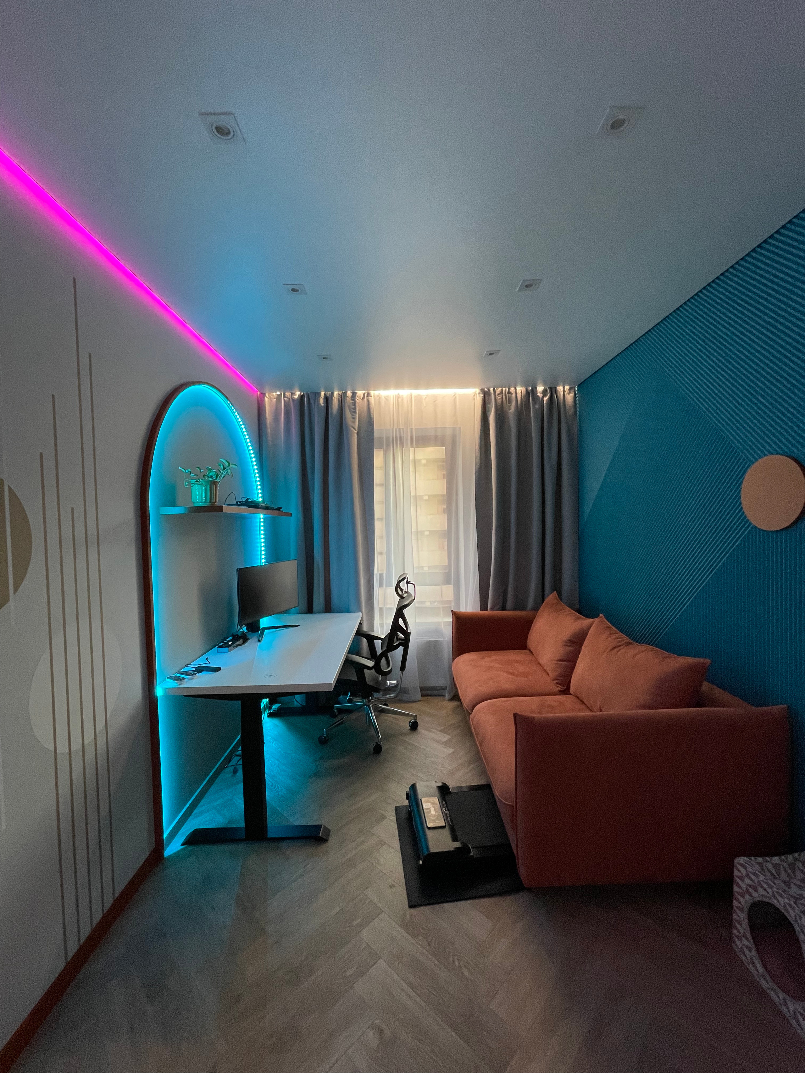 «Цитрусовый микс» 87кв.м, фото. Дизайнер интерьеров Olala interior design