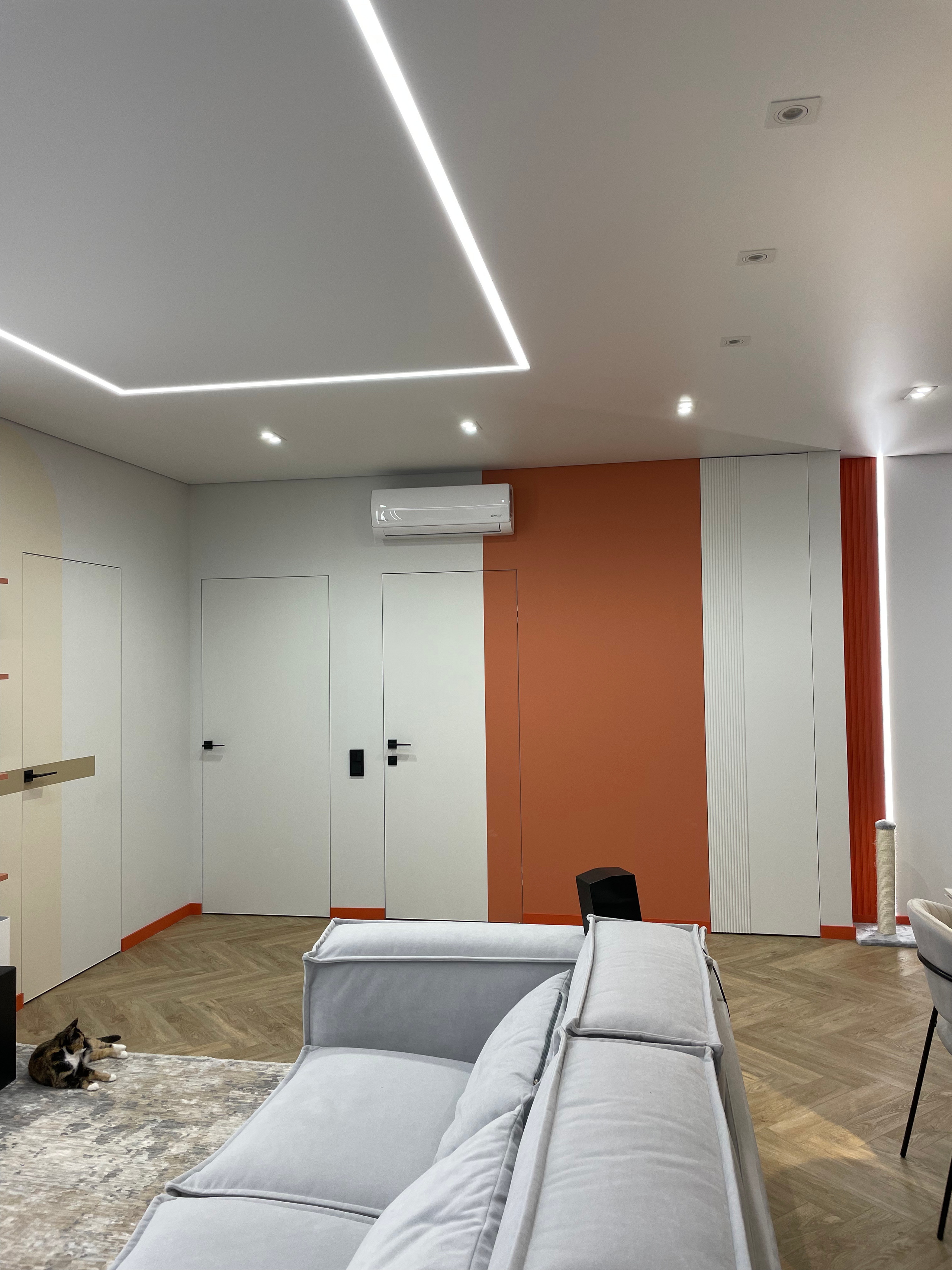 «Цитрусовый микс» 87кв.м, фото. Дизайнер интерьеров Olala interior design