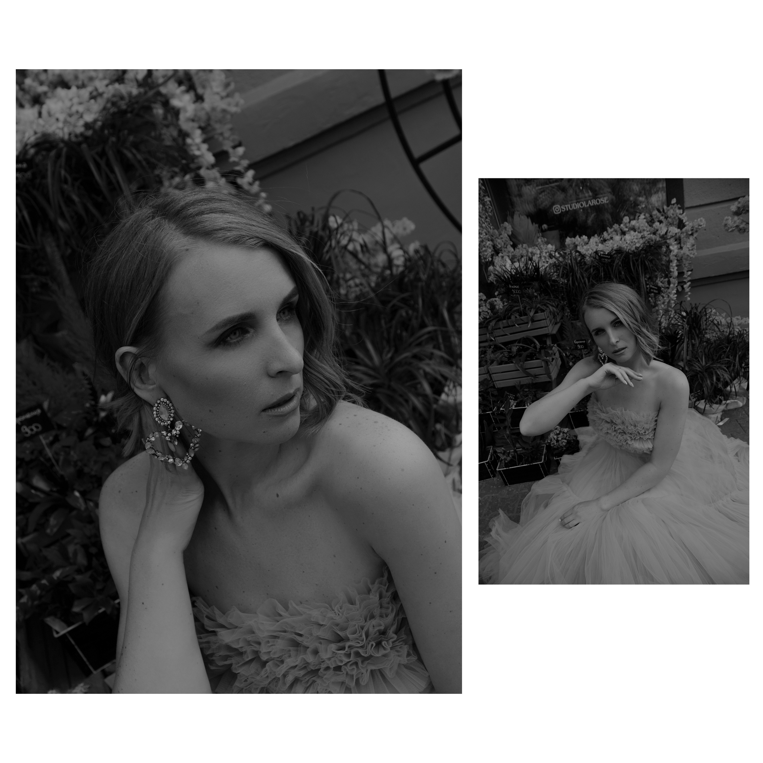 Черно-белый портрет девушки.