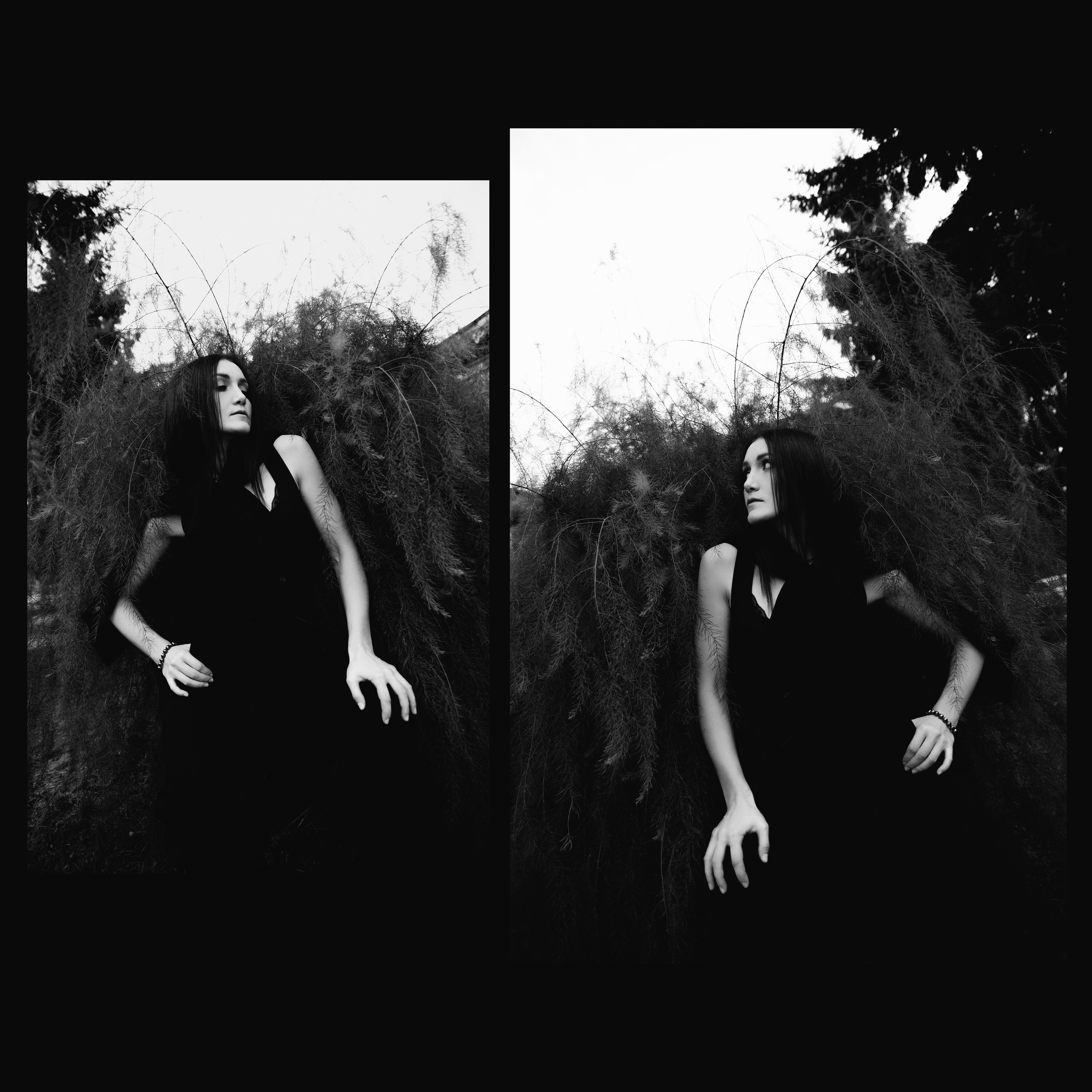 Мистическое фото девушки в саду.