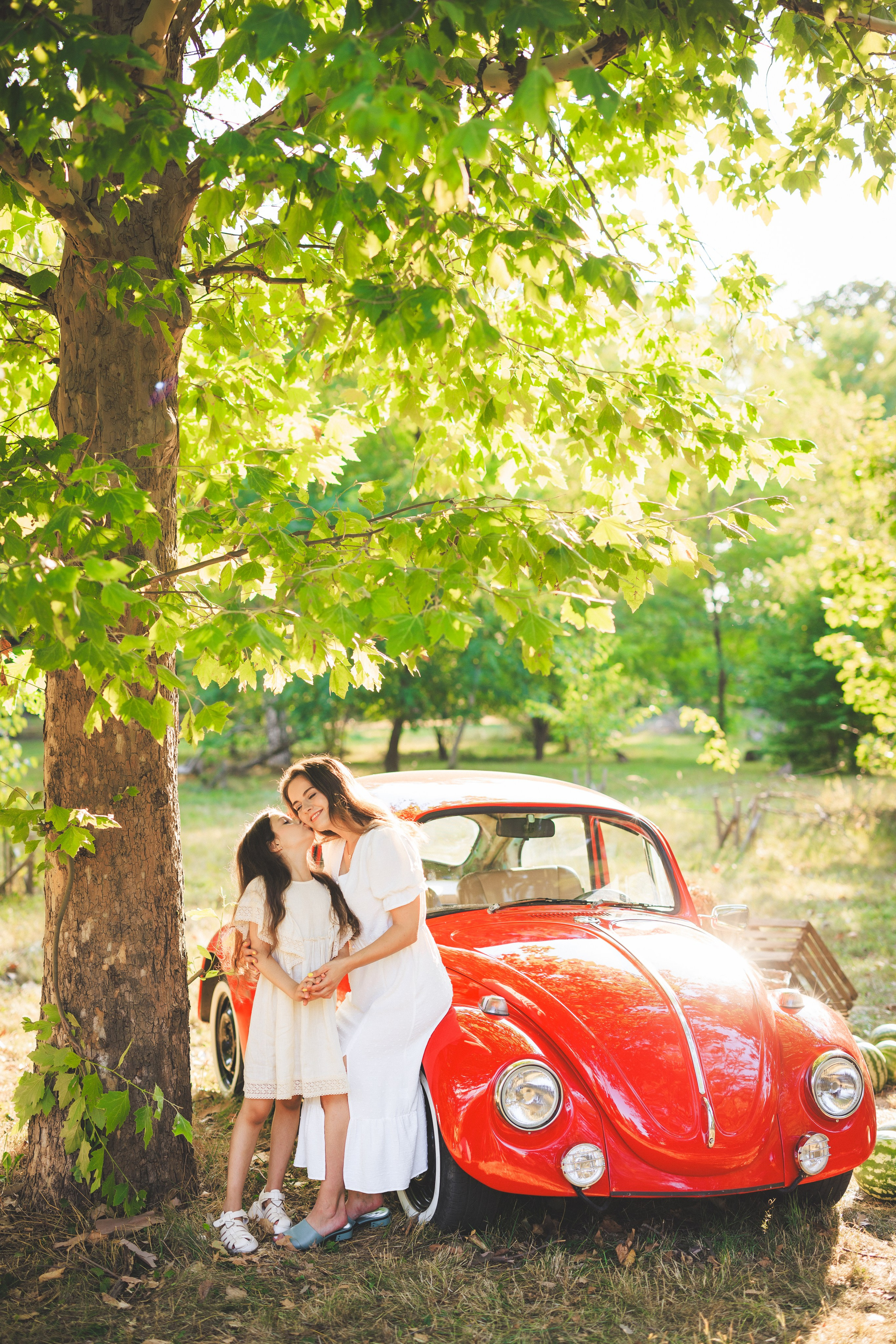 Летняя фотосессия с арбузами и ретро автомобилем. Семейный и детский фотограф в Краснодаре Анна Трашкова