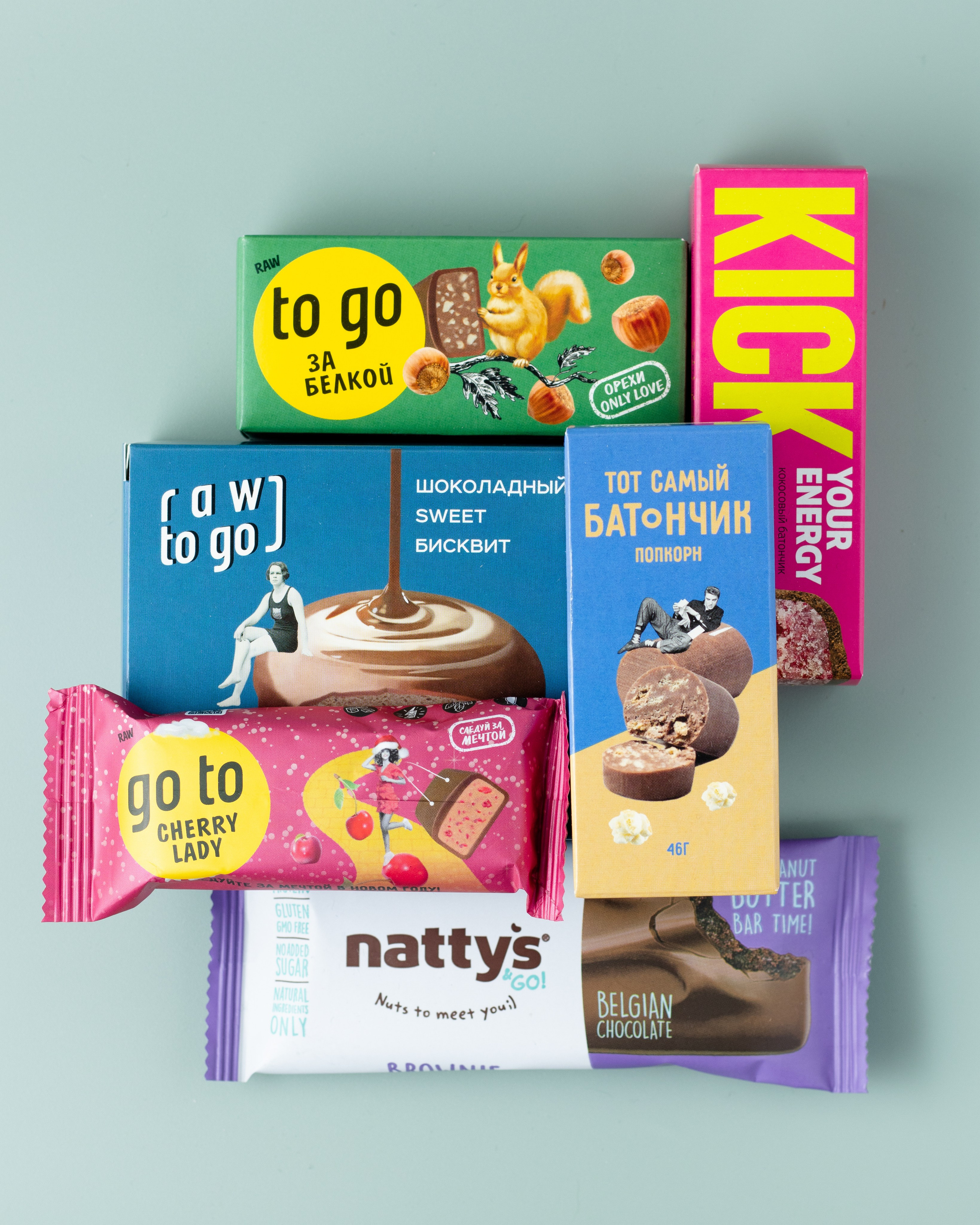 Протеиновые батончики и десерты Kick и Natty's