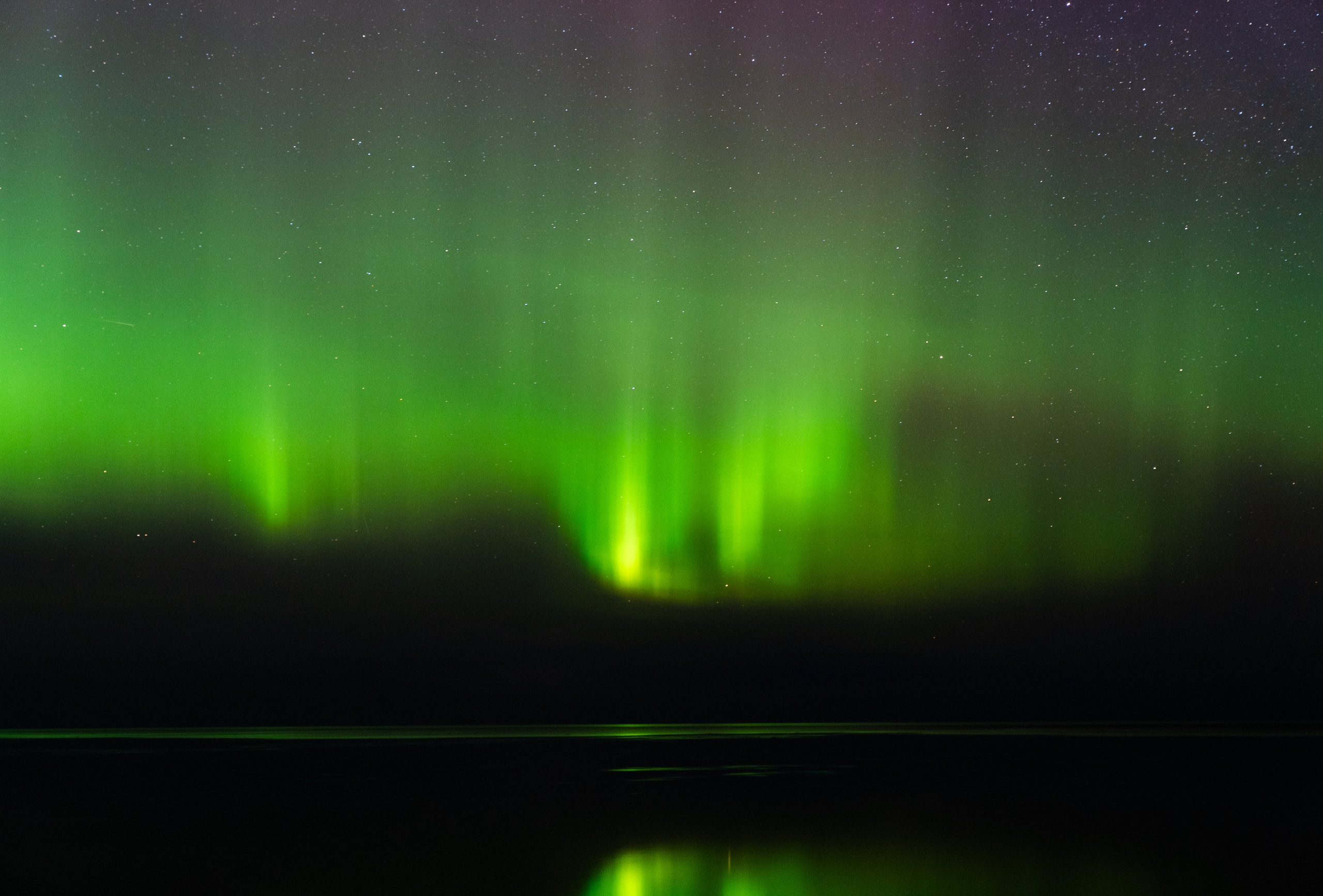 Северное сияние, северное сияние на Ладожском озере, северное сияние в Ленинградской области, пейзажи Ладожского озера, пейзажи Ладоги, ночной пейзаж