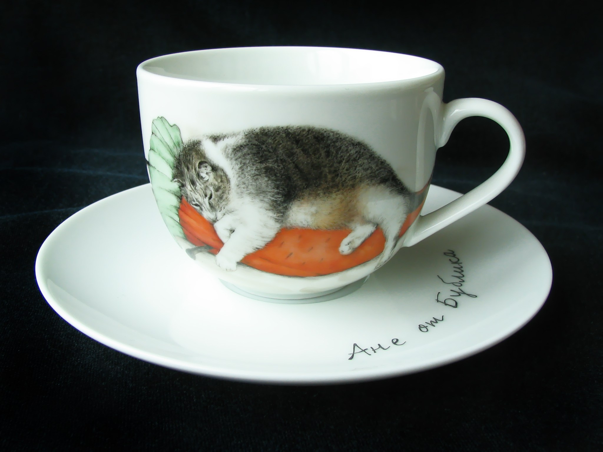 Чайная пара фото. Любимый питомец на фарфоре. Санкт-Петербург