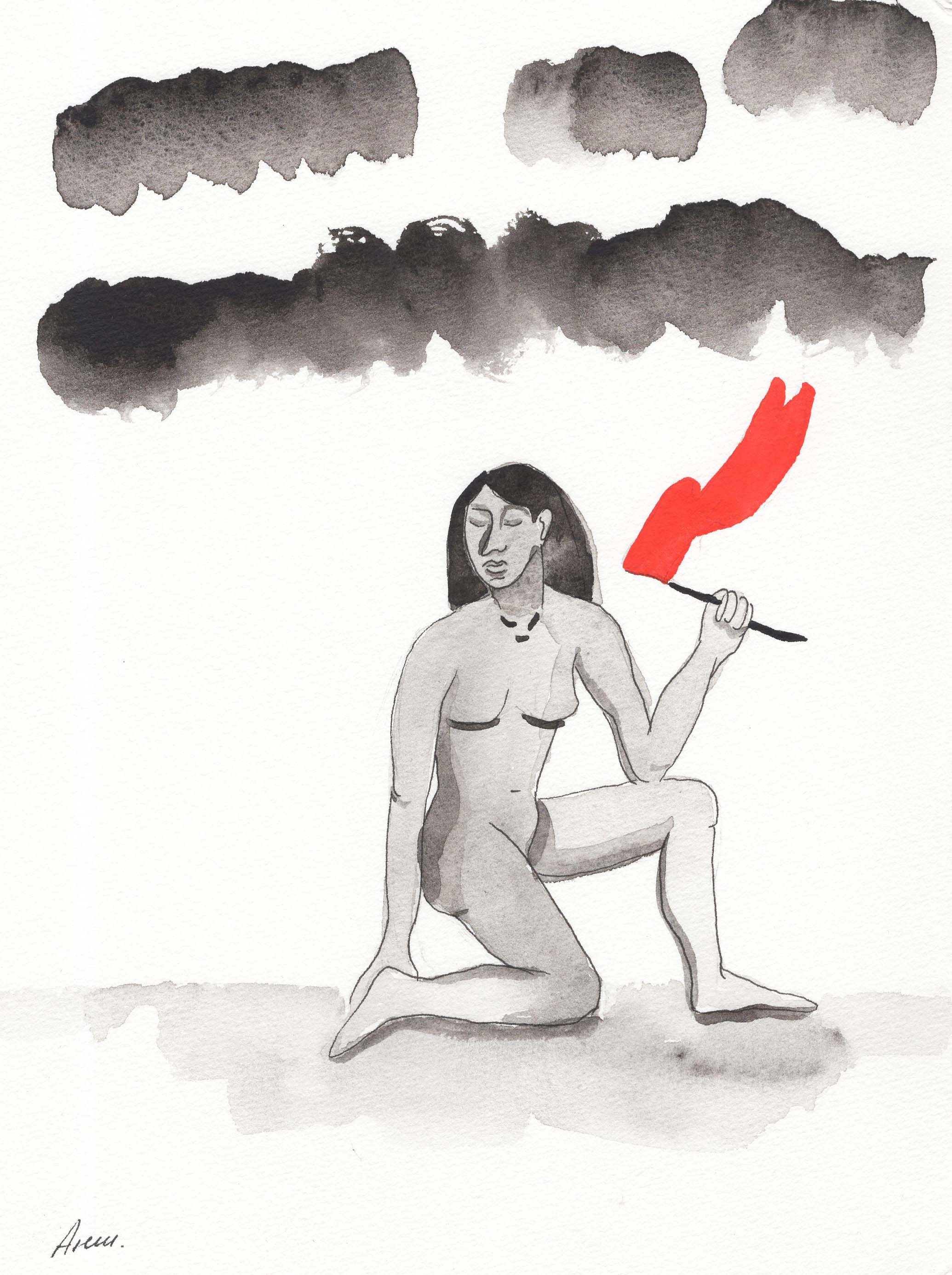 Title: Goddess Medium: watercolor on paper Size: 24 x 18 cm Название: Богиня   Техника: акварель, бумага   Размер: 24 х 18 см