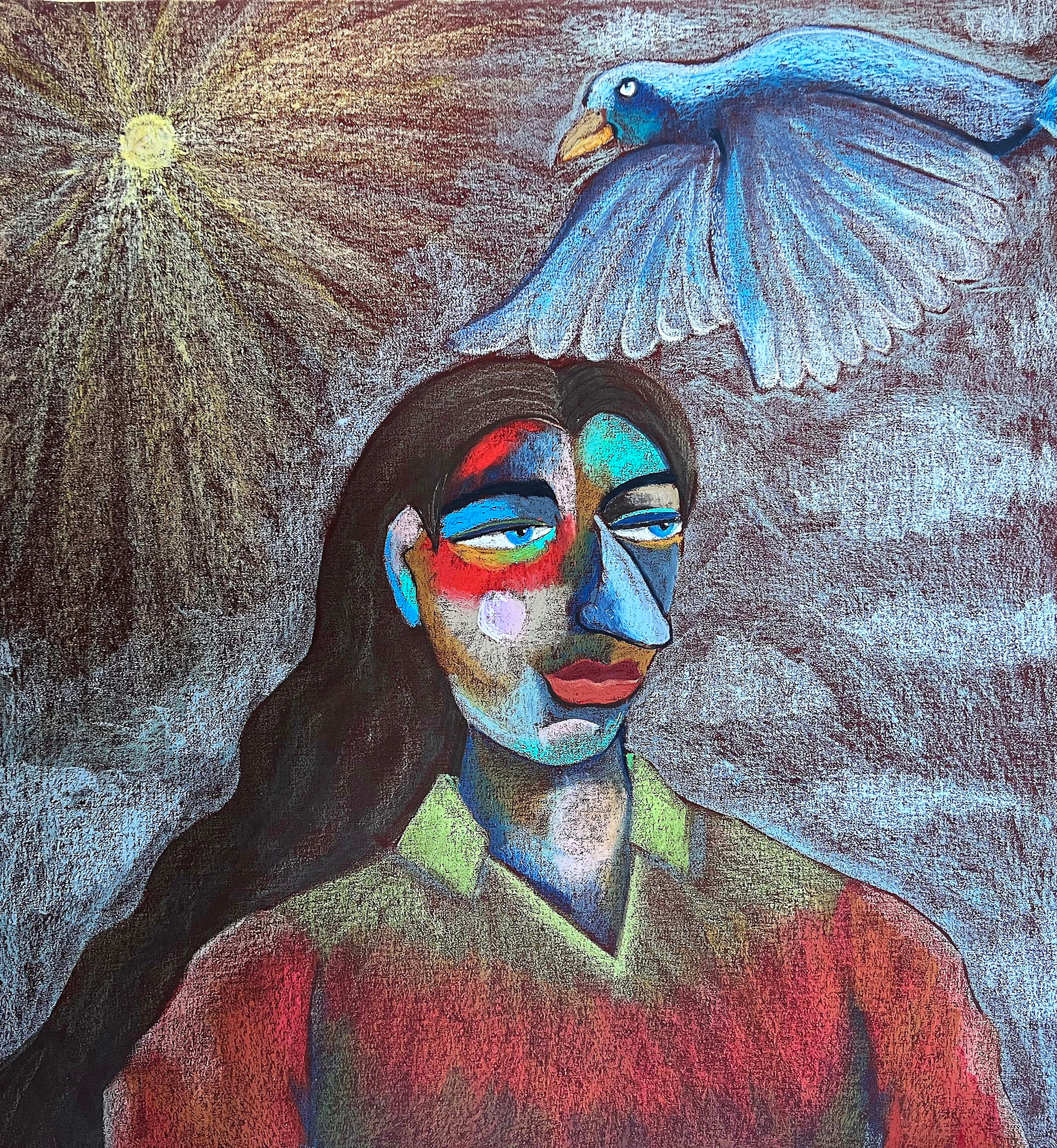 Title: Freedom Medium: Oil pastel on paper Size: 90 x 80 cm Year: 2022