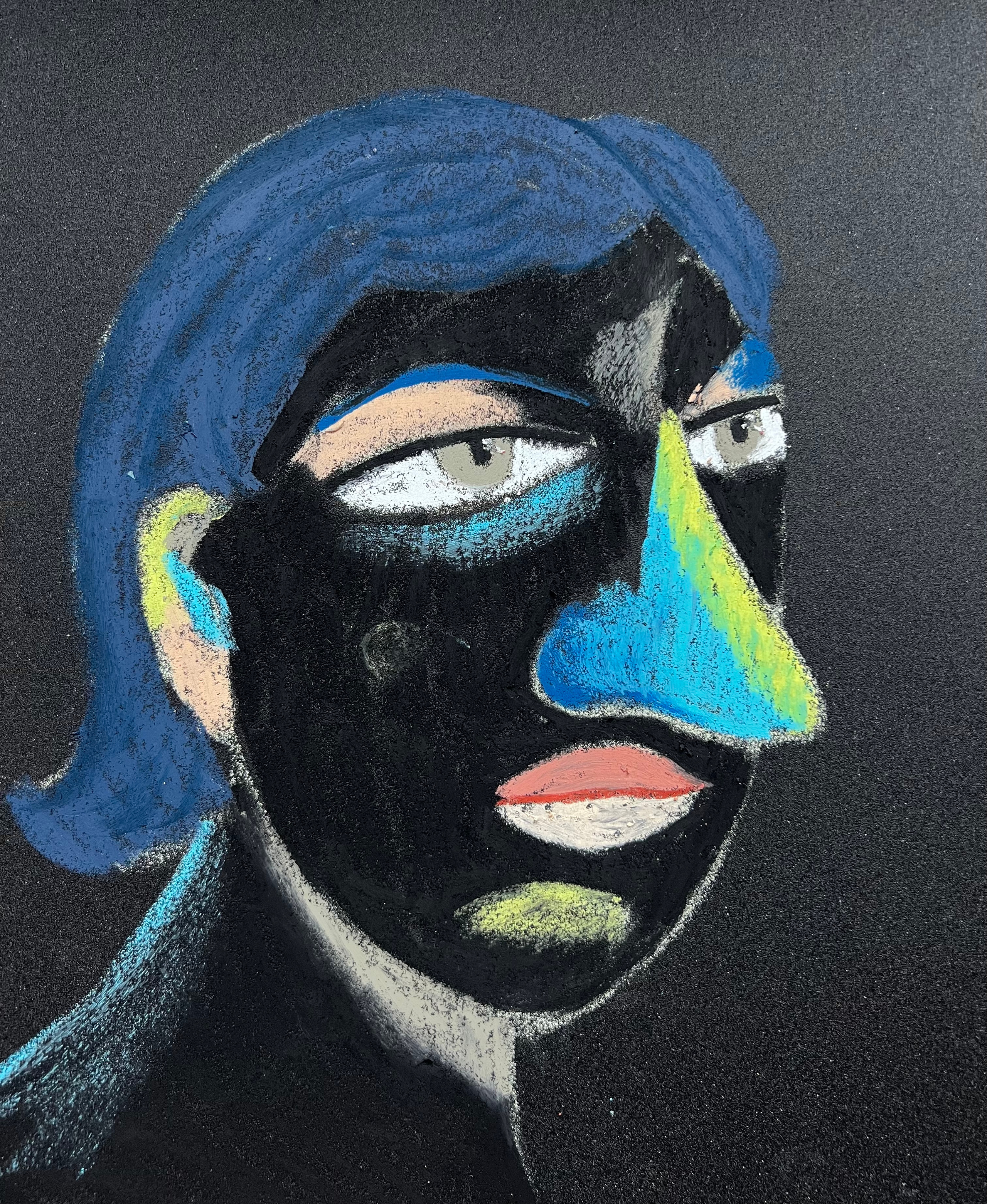 Title: Evening Material: Oil pastel, paper Size: 28 x 23 cm