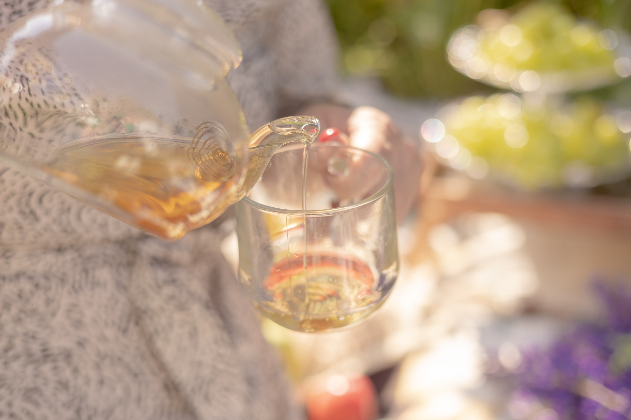 Стеклянный чайник, стеклянная кружка