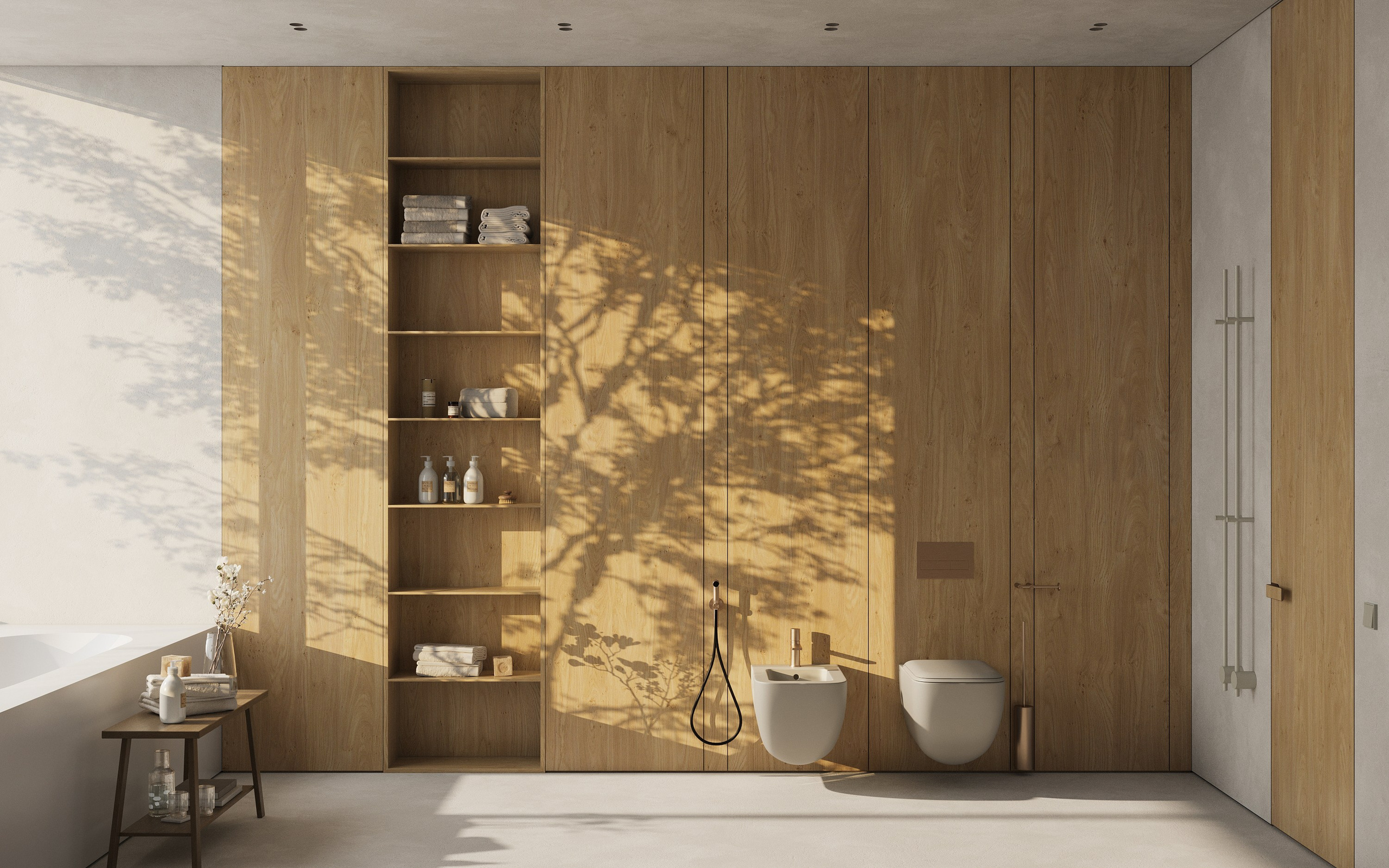 Санузел с видом на внутренний двор. 3D визуализатор