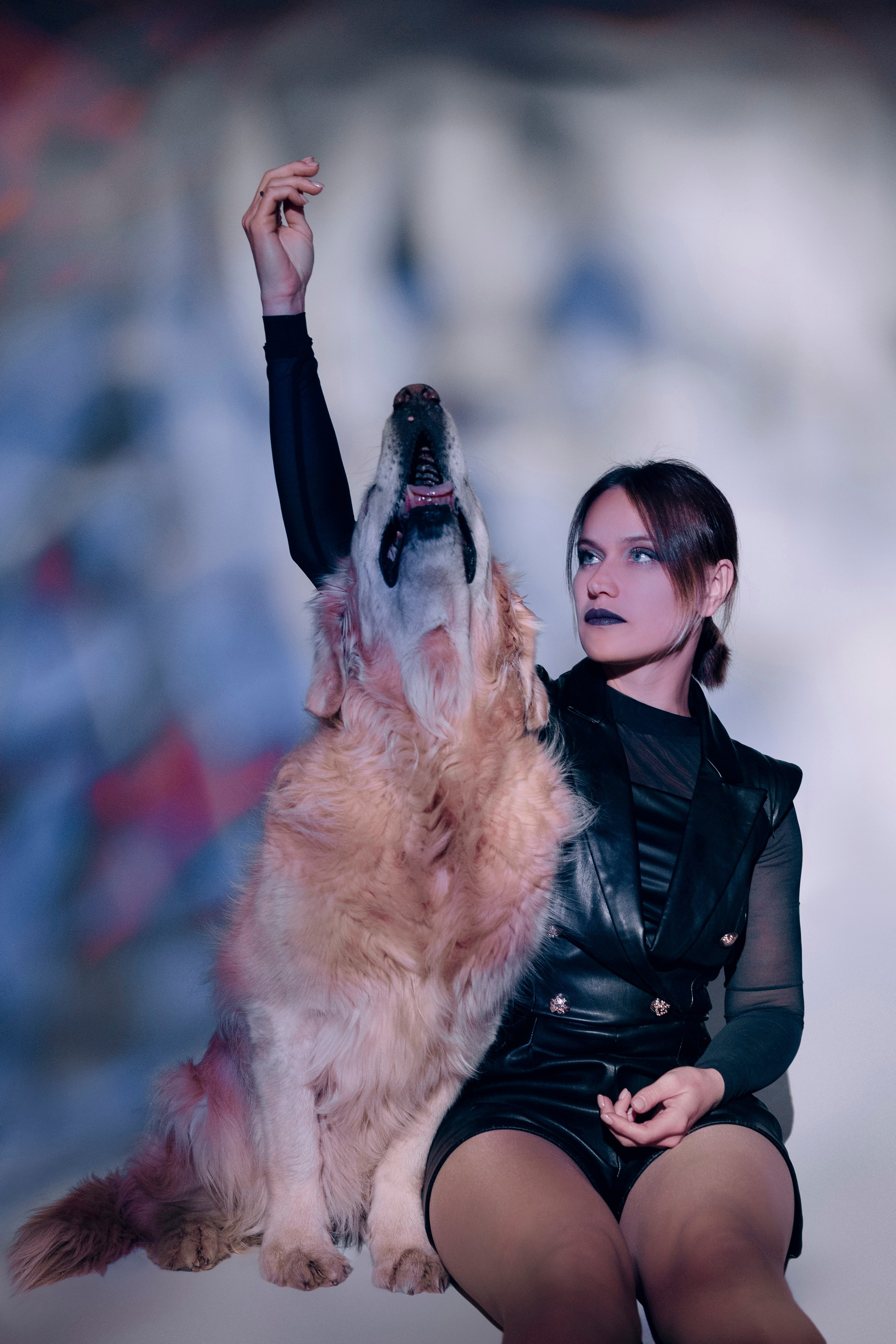 Съемка в студии с собакой. Анастасия Белаш