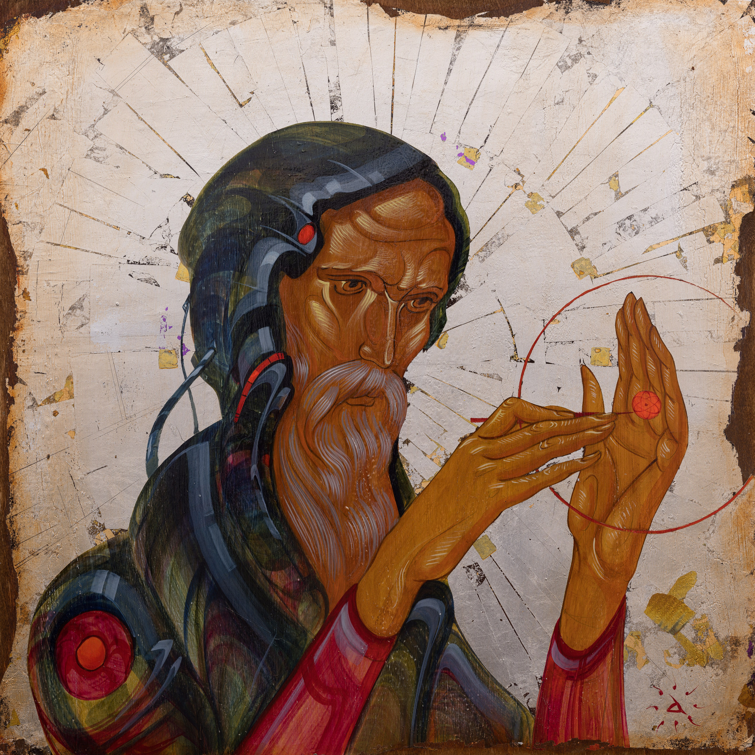 «Исполнение желаний» - художник Антон Фролов (дерево, темпера, поталь, 65x65 см, 2026)