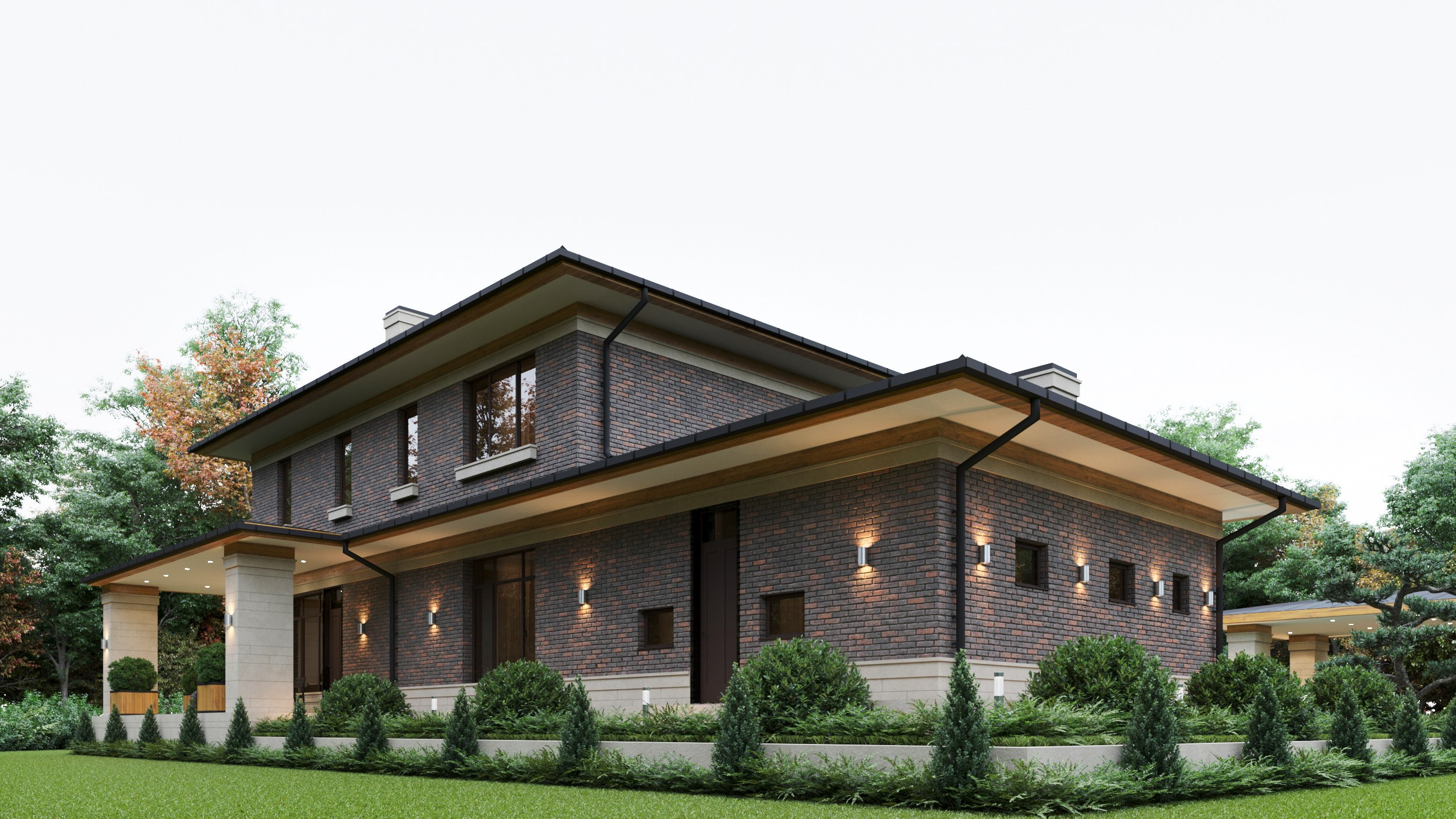 Классика Фрэнка Ллойда Райта без отхождений, комфортный и удобный дом площадью 297 кв.м в Анапском районе недалеко от моря. Архитектор Вера Каракезиди