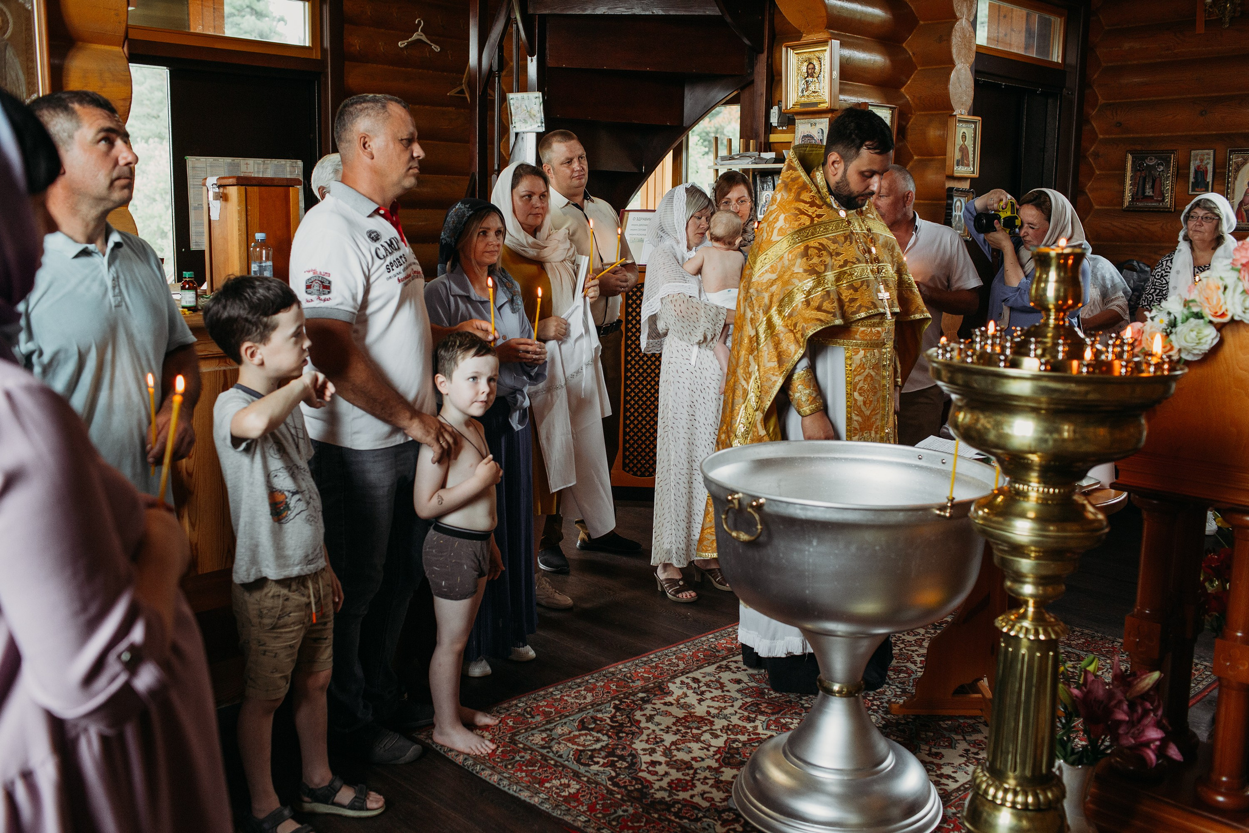 Крещение. Храм Святителя Николая д. Губино. Семейный фотограф Томск