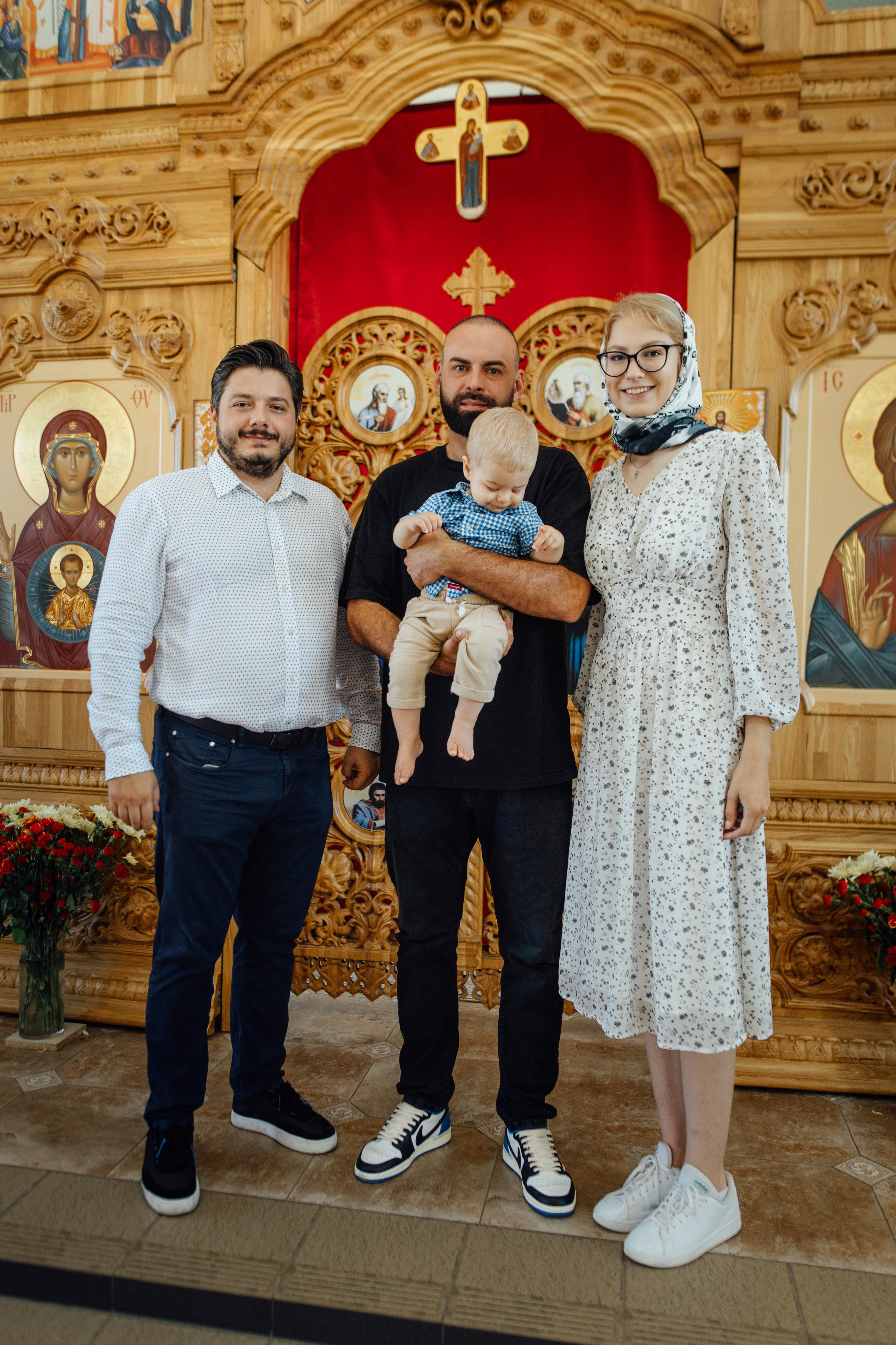 Крещение Энвера (Михаила), д. Колядищи, храм Успения Пр. Богородицы, август 2025