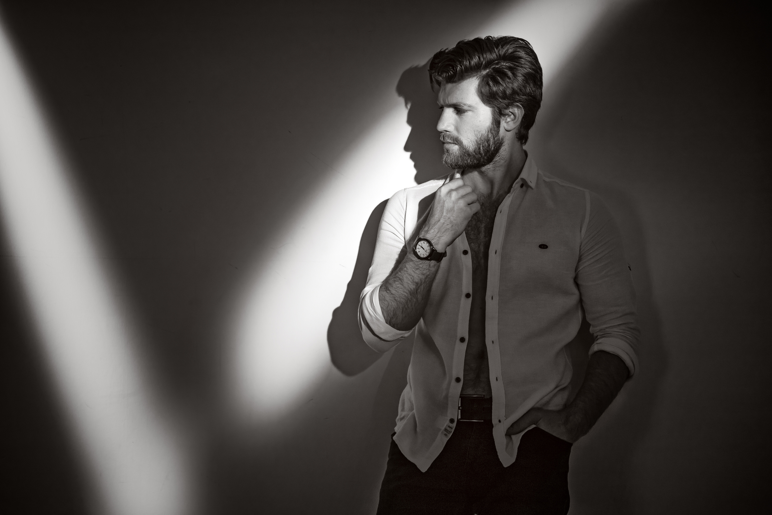 Игорь Чернявый, мужской портрет, голивудский портрет, чб портрет