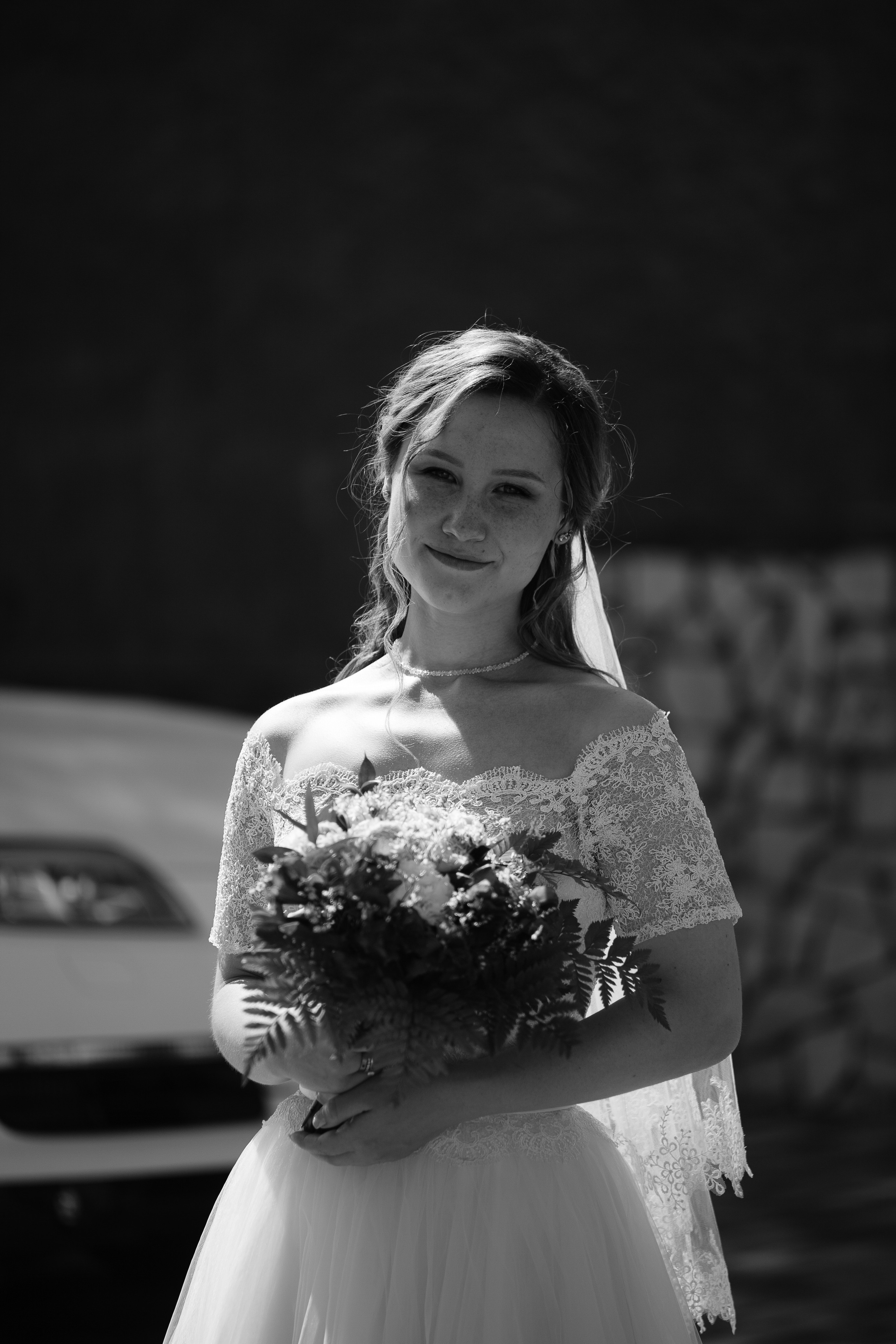 Свадебный ЧБ портрет Екатерины, фотограф Иван Зиновьев 