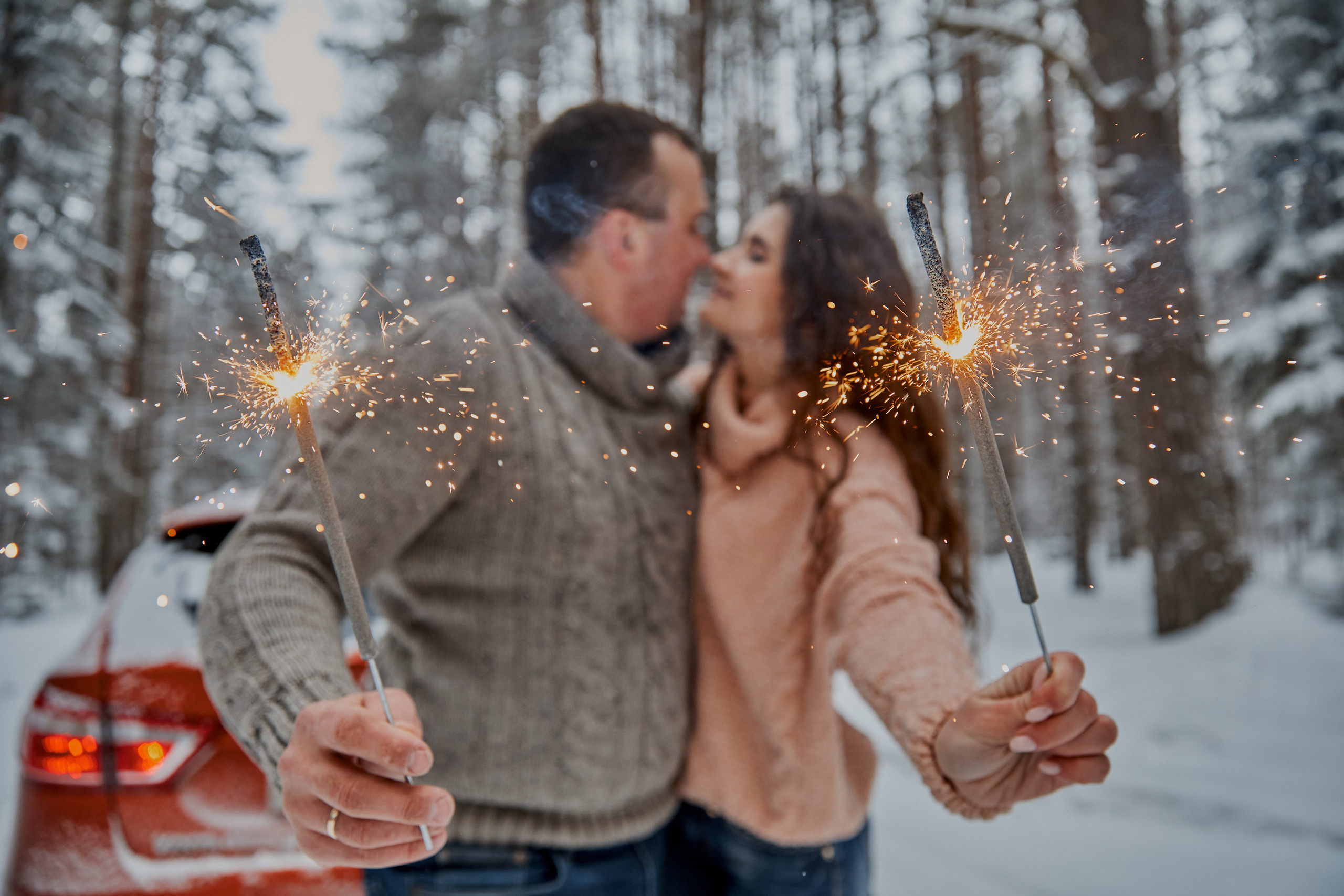 Снег, любовь и бенгальские огни. Свадебный и семейный фотограф в Ярославле и Рыбинске Вячеслав Барышков