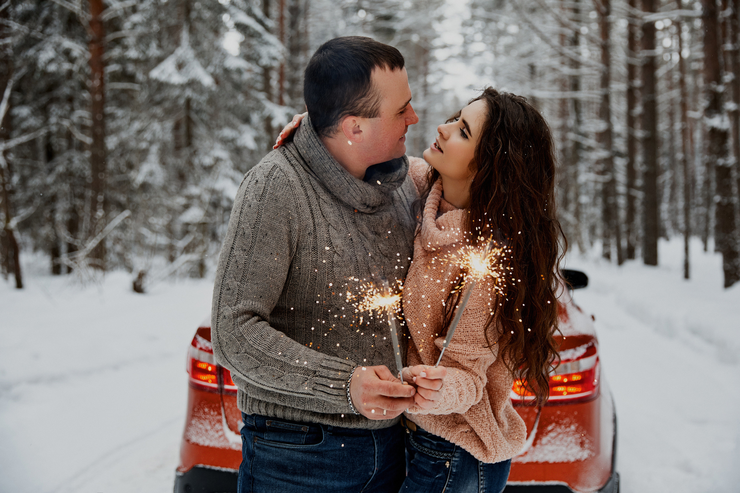 Снег, любовь и бенгальские огни. Свадебный и семейный фотограф в Ярославле и Рыбинске Вячеслав Барышков
