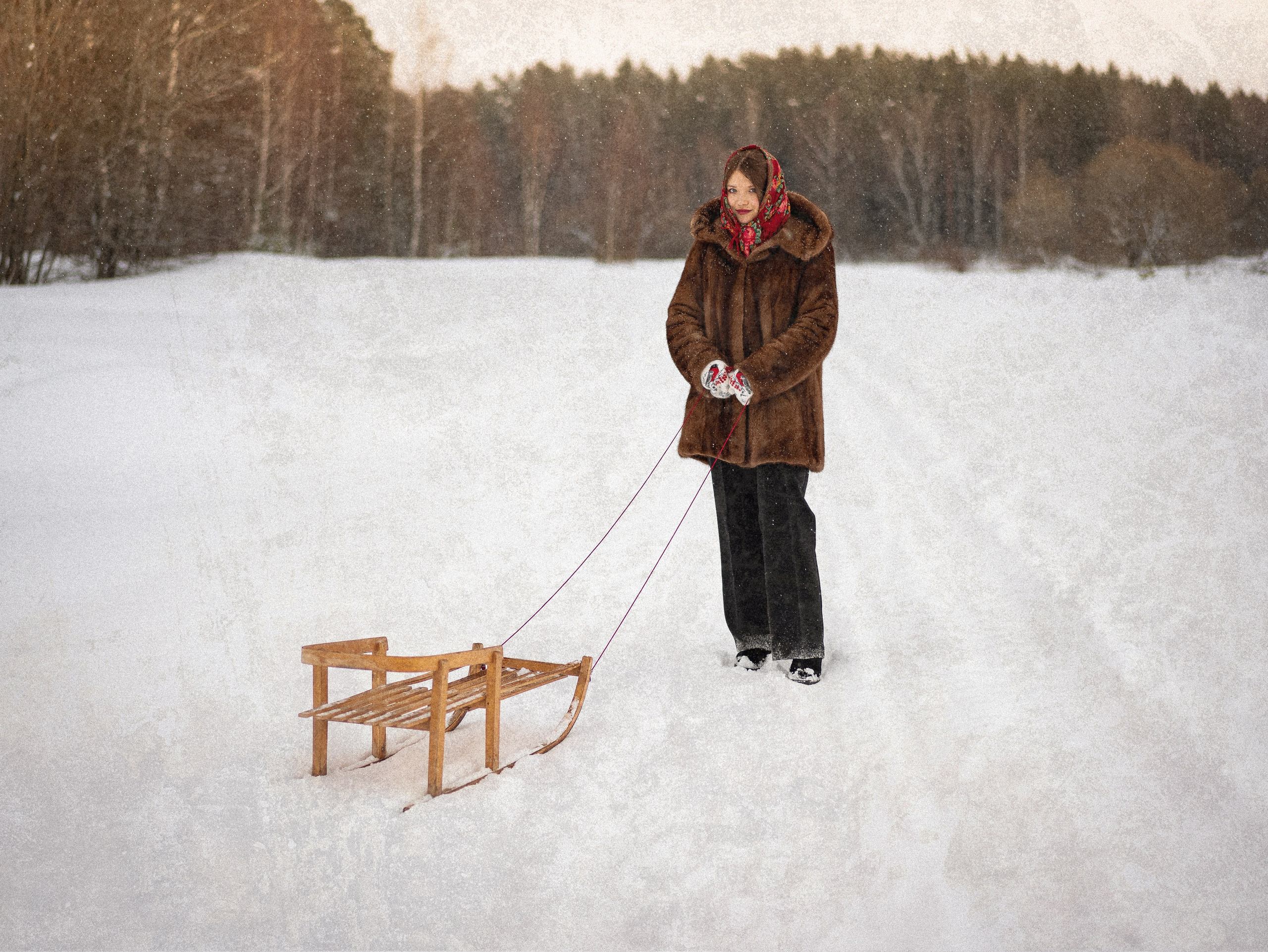 Ольга — фотосессия в зимнем стиле. Фотограф Москва