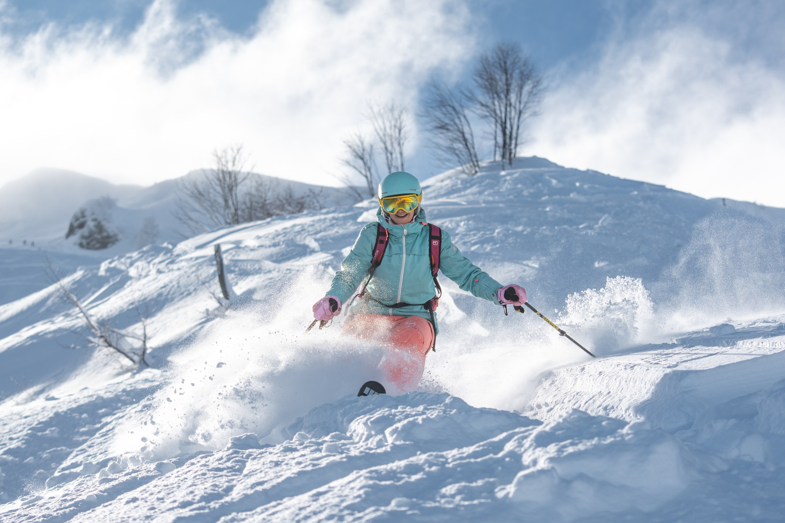 Внетрассовое катание в рамках фрирайд кэмпа с Еленой Ануфриковой. Репортажный фотограф в Красной Поляне и Сочи Павлюченко Екатерина
