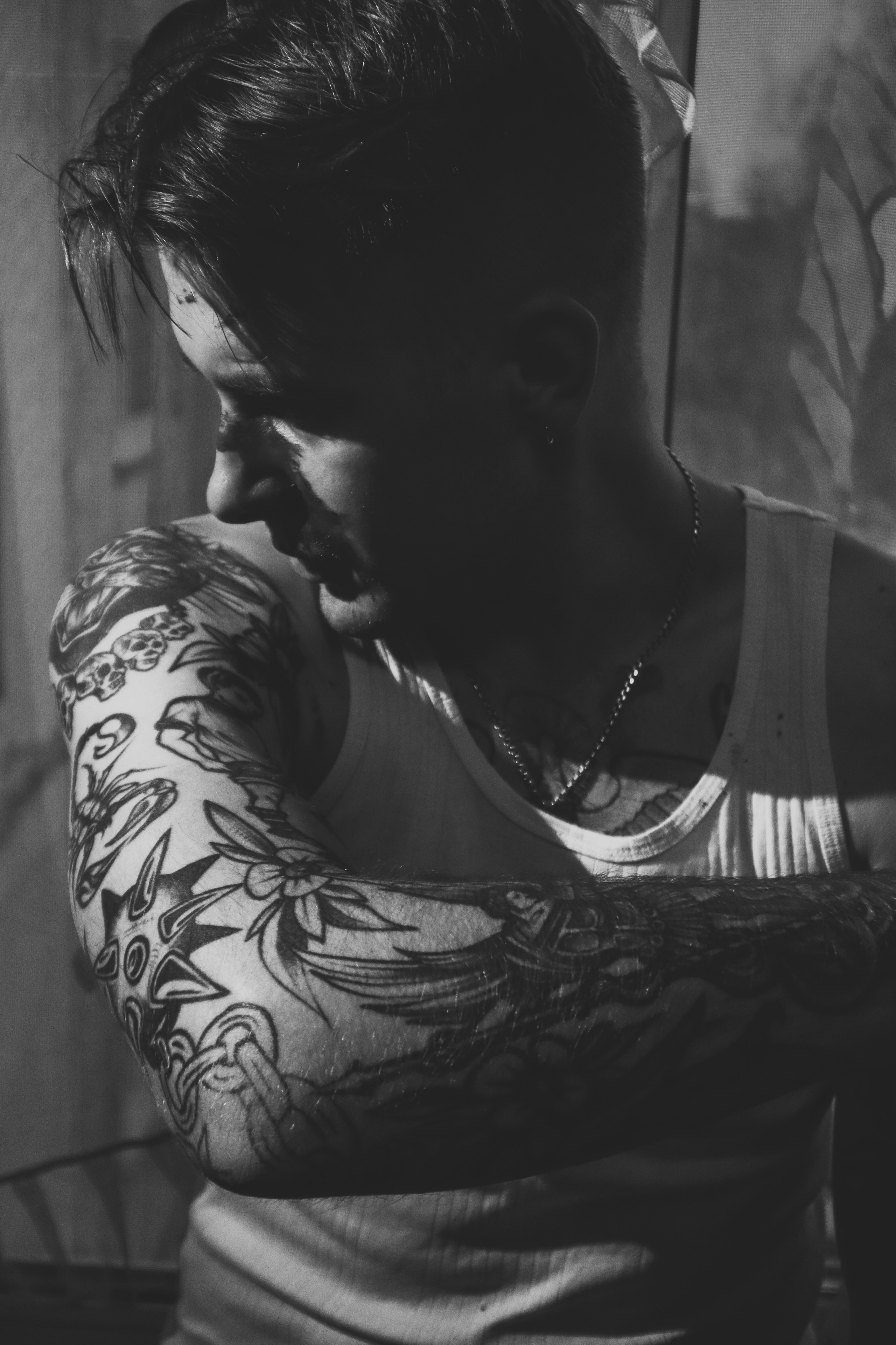 Чёрно-белое фото портрет