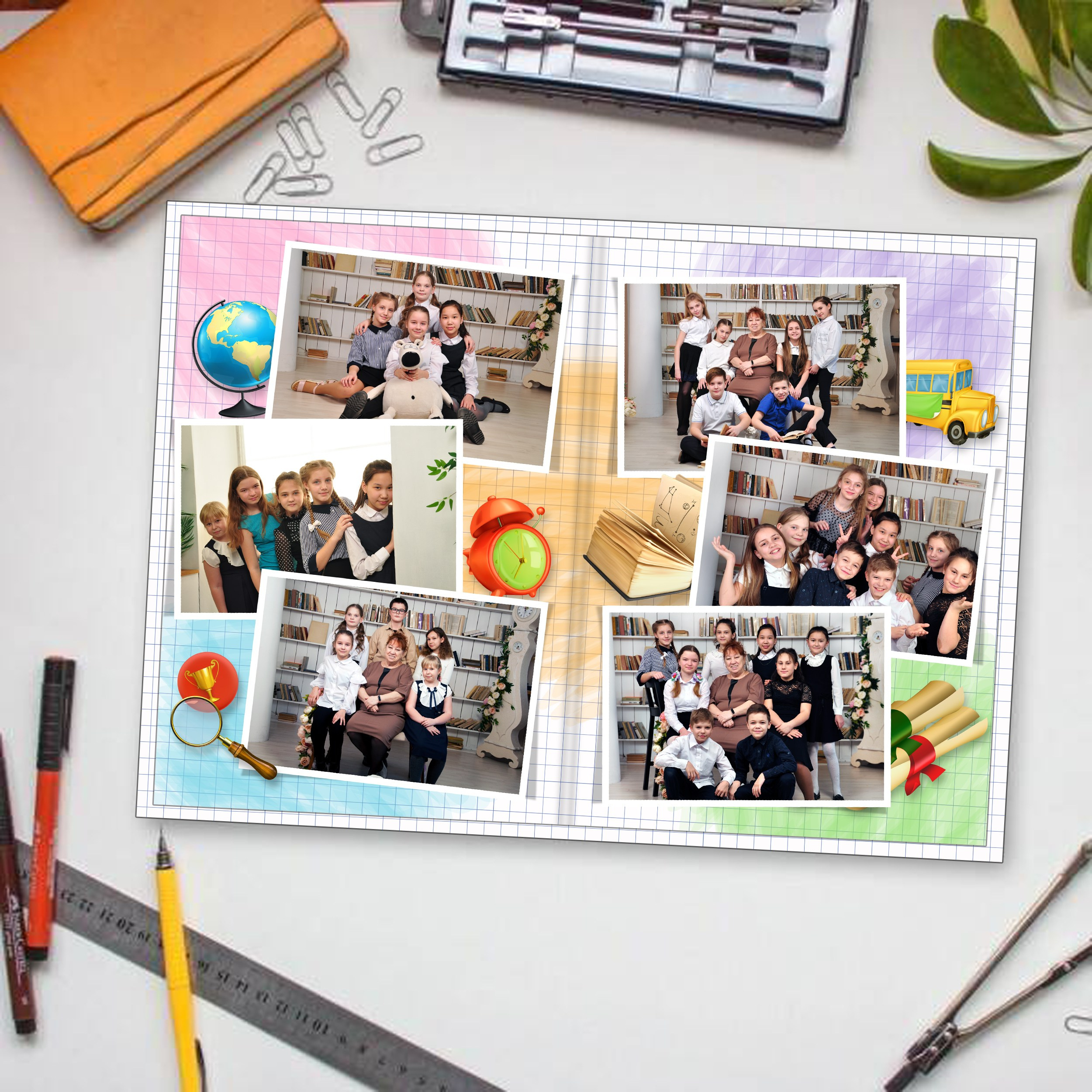 Выпускные альбомы в школу 4 класс  3 разворота стандарт заказать Иваново Ярославле Костроме Владимире. Выпускные альбомы в Иваново в детский сад и школу. Александр и Светлана Янкины