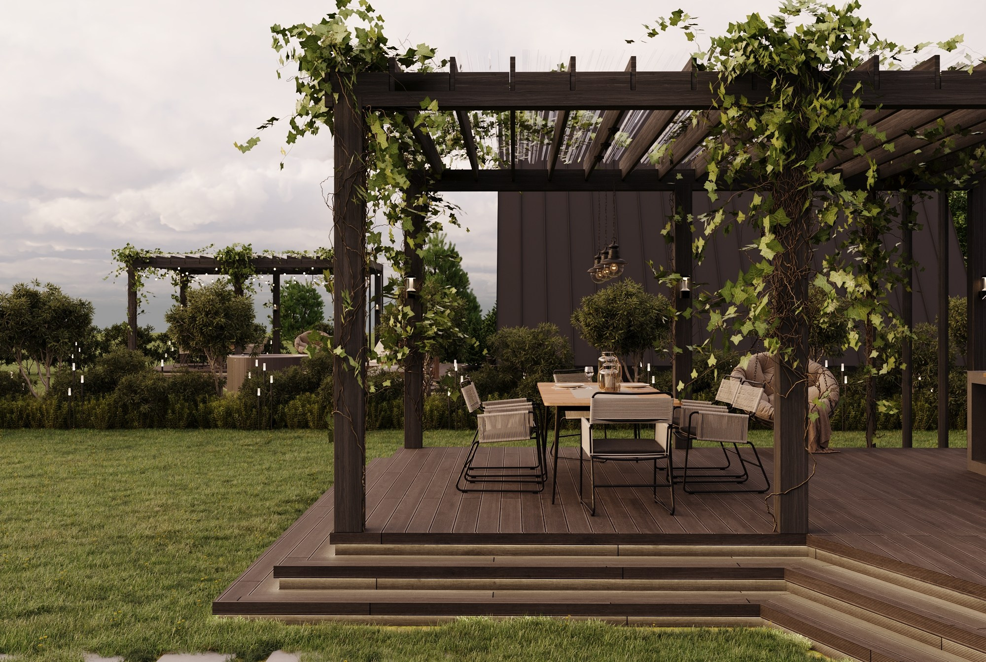 Эскизный проект двух А-фрейм домов, г. Тюмень. Дизайн интерьера и экстерьера в Санкт-Петербурге Яна Емельянова